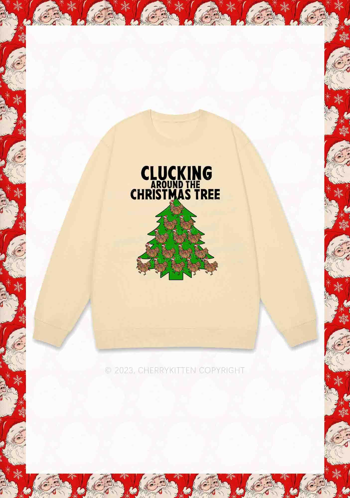Clucking Around The Christmas Tree Y2K Sweatshirt Cherrykitten