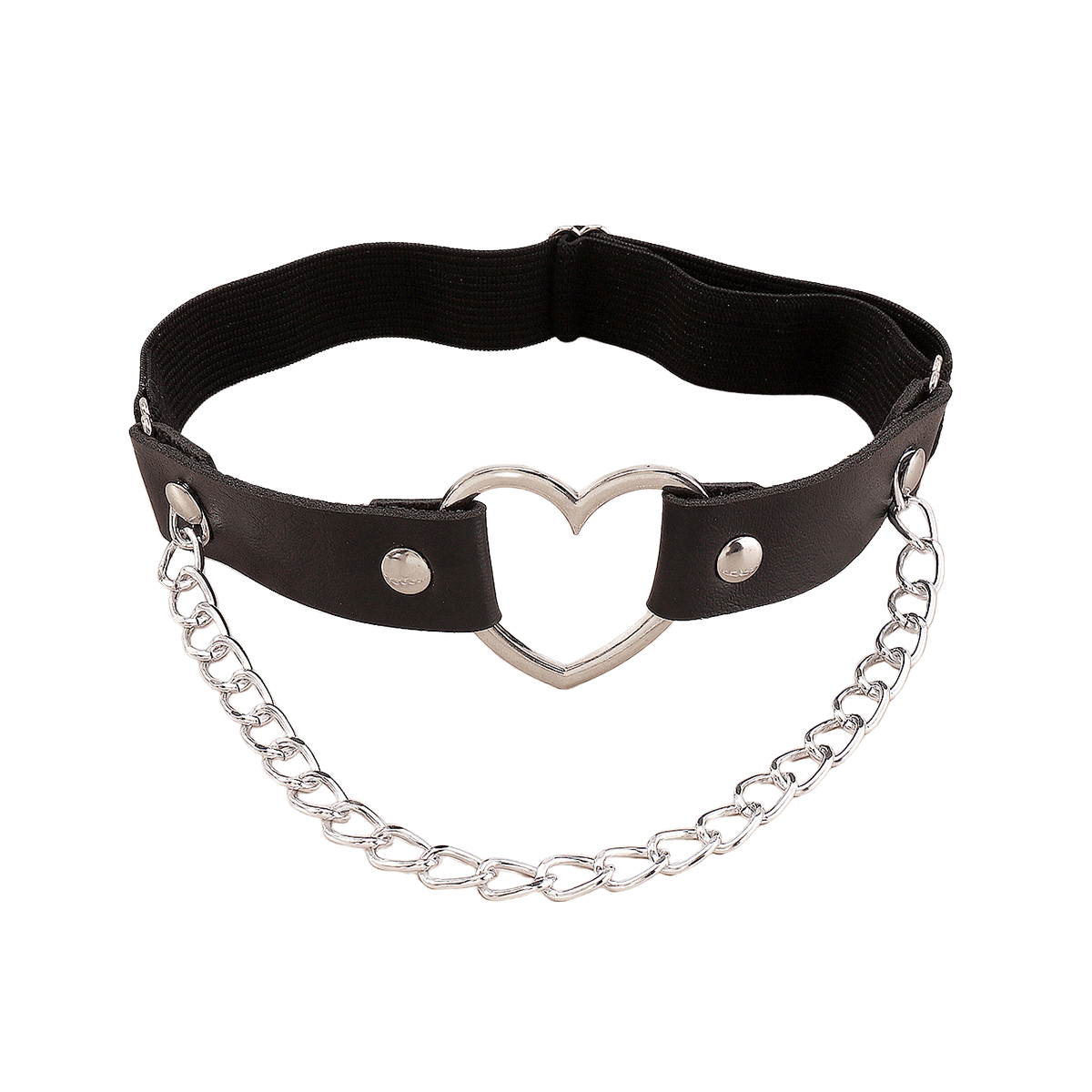 Leather Heart Chain Stud Leg Chain