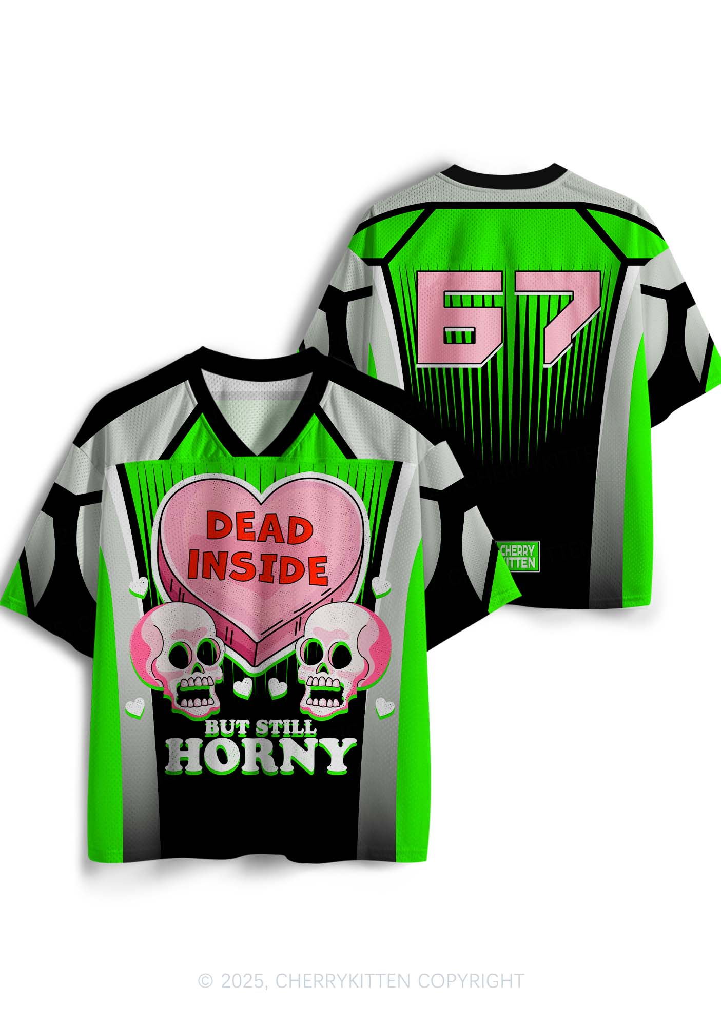 Custom Halloween Skulls Dead Inside Y2K Sport Jersey Shirts Cherrykitten