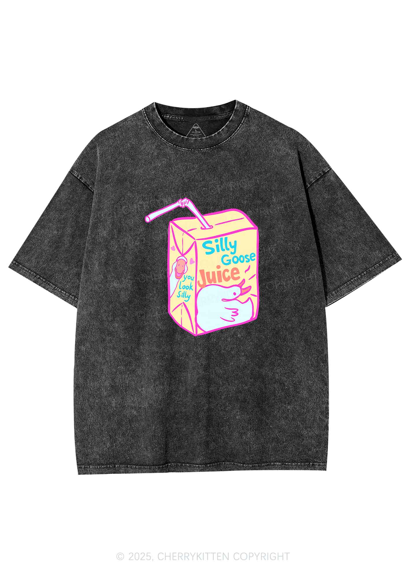 Look Silly Goose Juice Y2K Shirts Washed Tee Cherrykitten