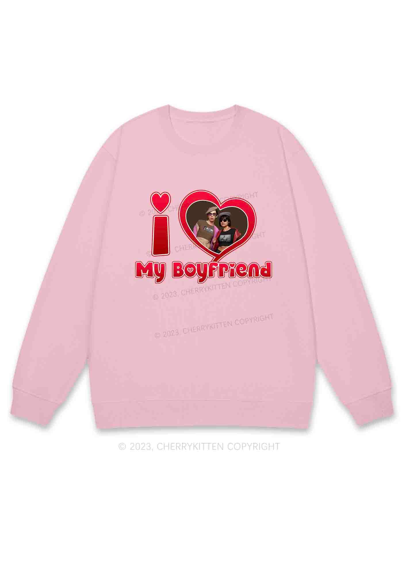 Custom BF&GF Photo Red Heart Y2K Sweatshirt Cherrykitten