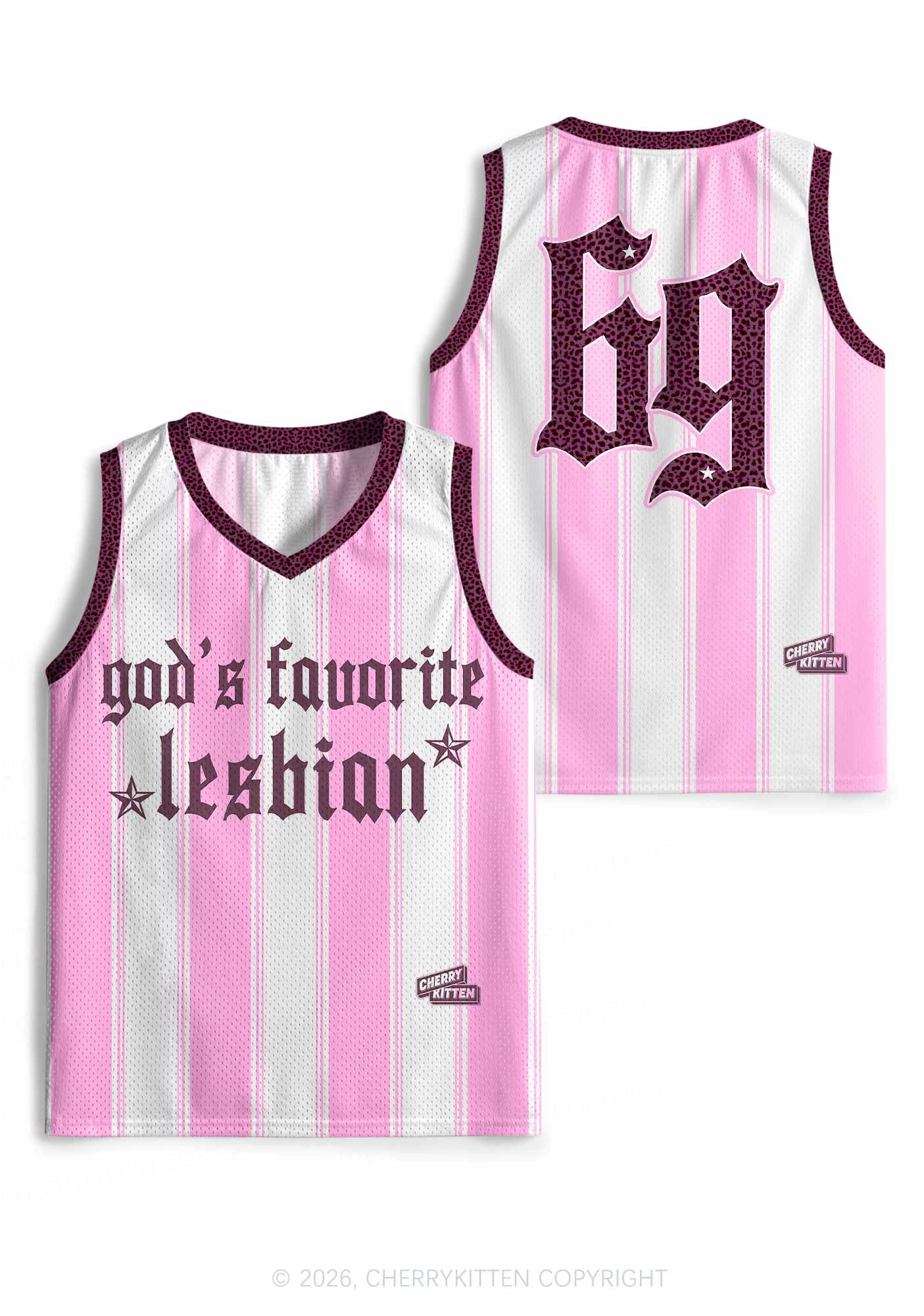 Gods Favorite Lesbian Pride Y2K Sport Jersey Tank Cherrykitten