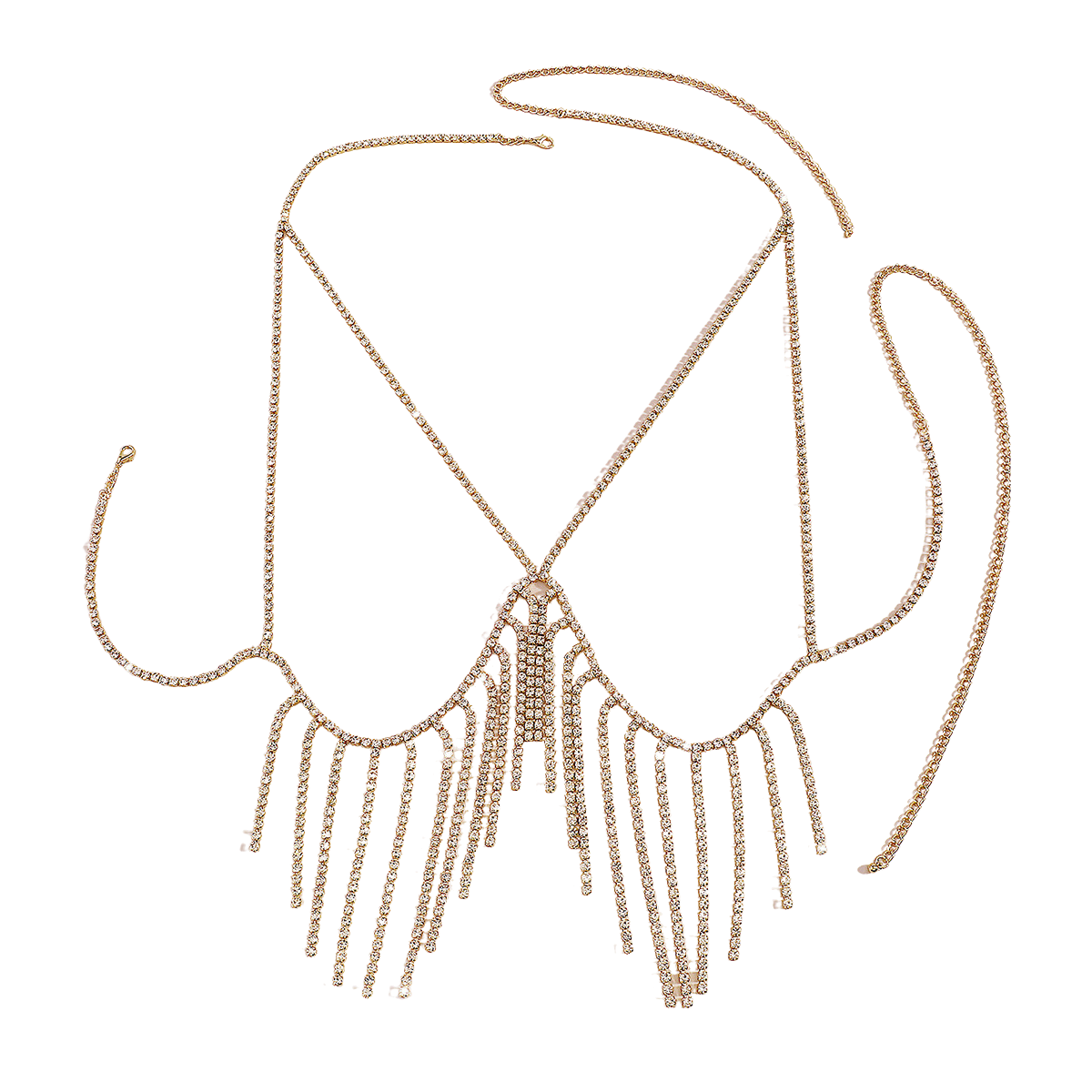 Fashion Metal Tassel Diamond Temperament Breast Chain