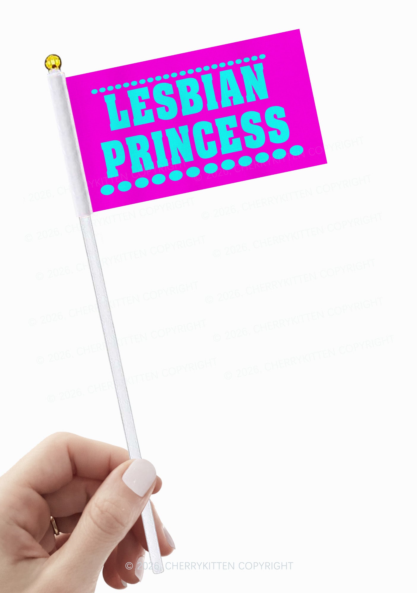 Lesbian Princess Pride Y2K Hand Flags Cherrykitten