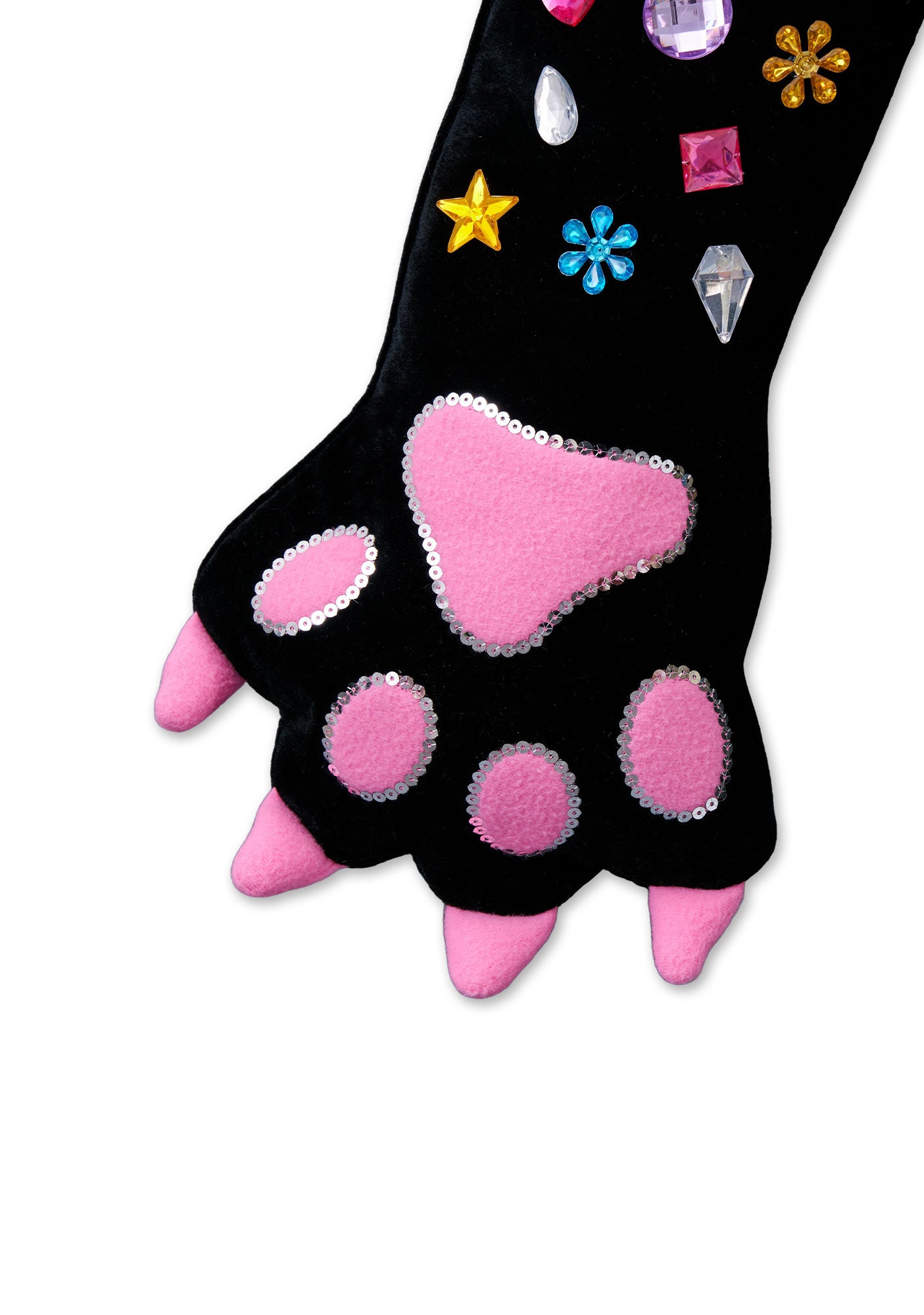 Custom Name Diamond Cat Paw Y2K Christmas Stockings Cherrykitten