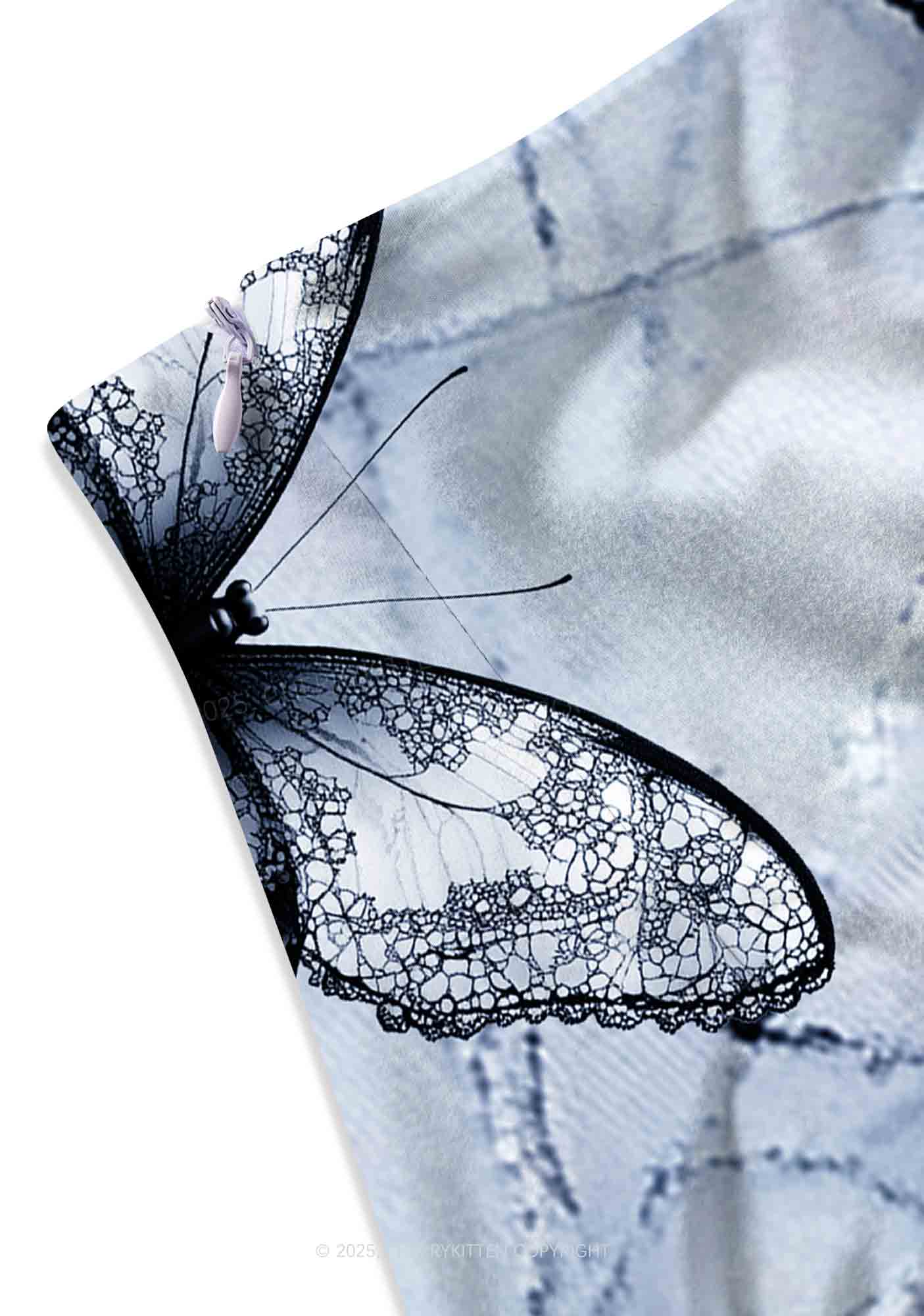 Web And Butterflies Y2K Print Mini Skirt Cherrykitten