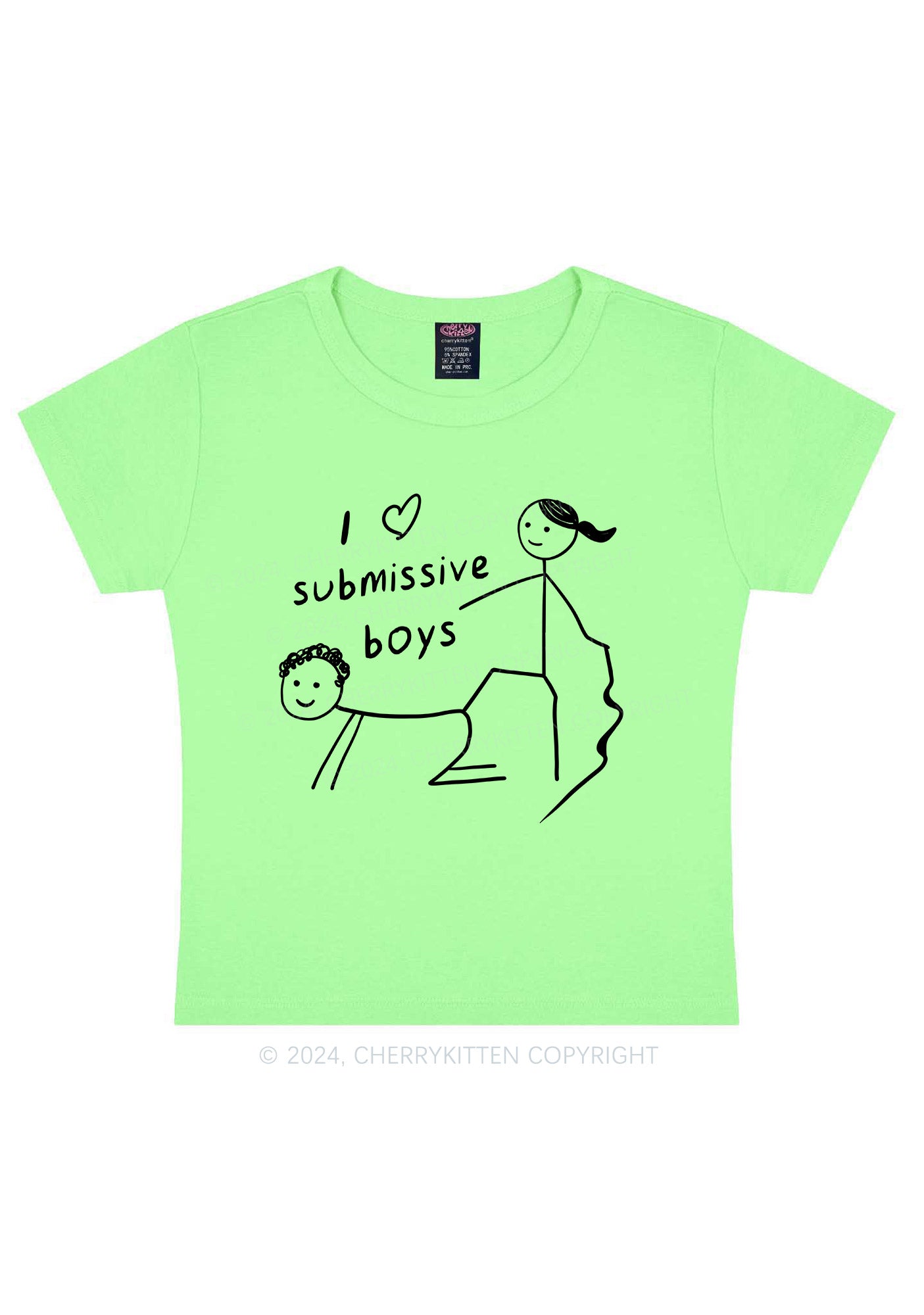I Love S Boys Y2K Baby Tee Cherrykitten