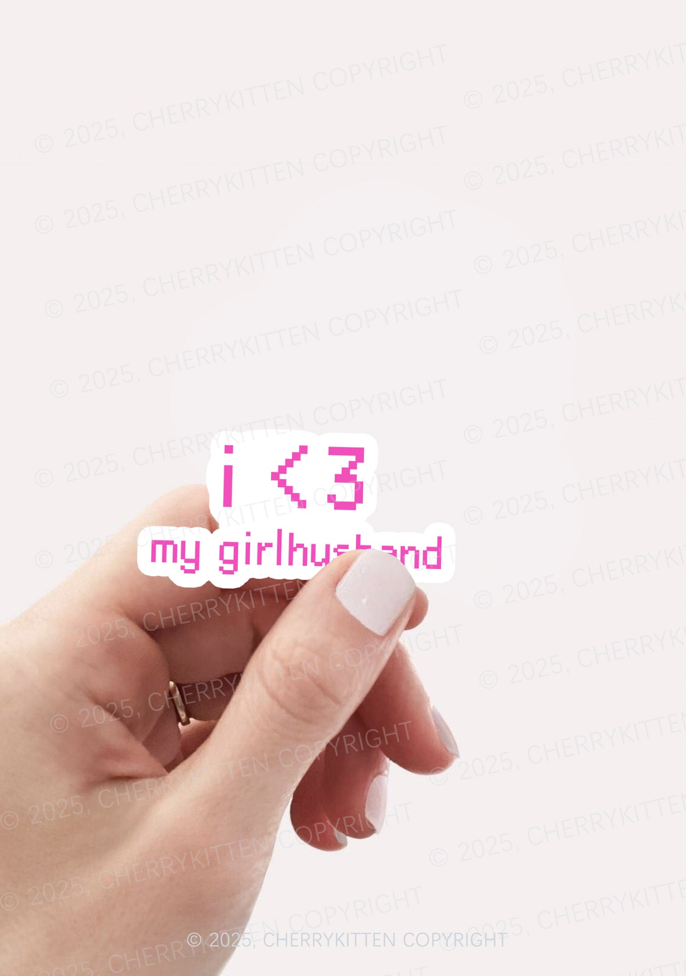 I Love My Girlhusband 1Pc Y2K Sticker Cherrykitten
