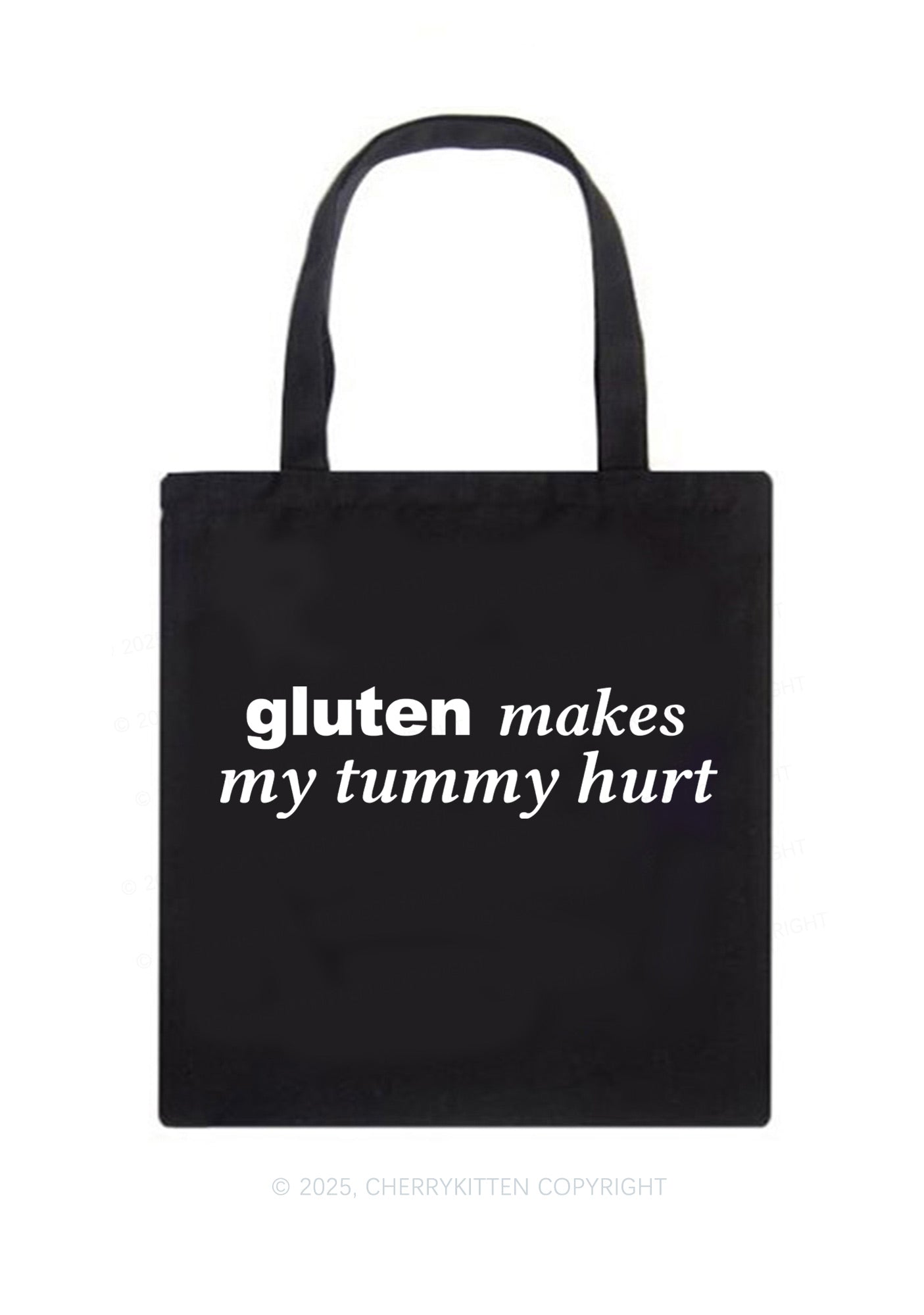 Gluten Makes Tummy Hurt Y2K Canvas Tote Bag Cherrykitten