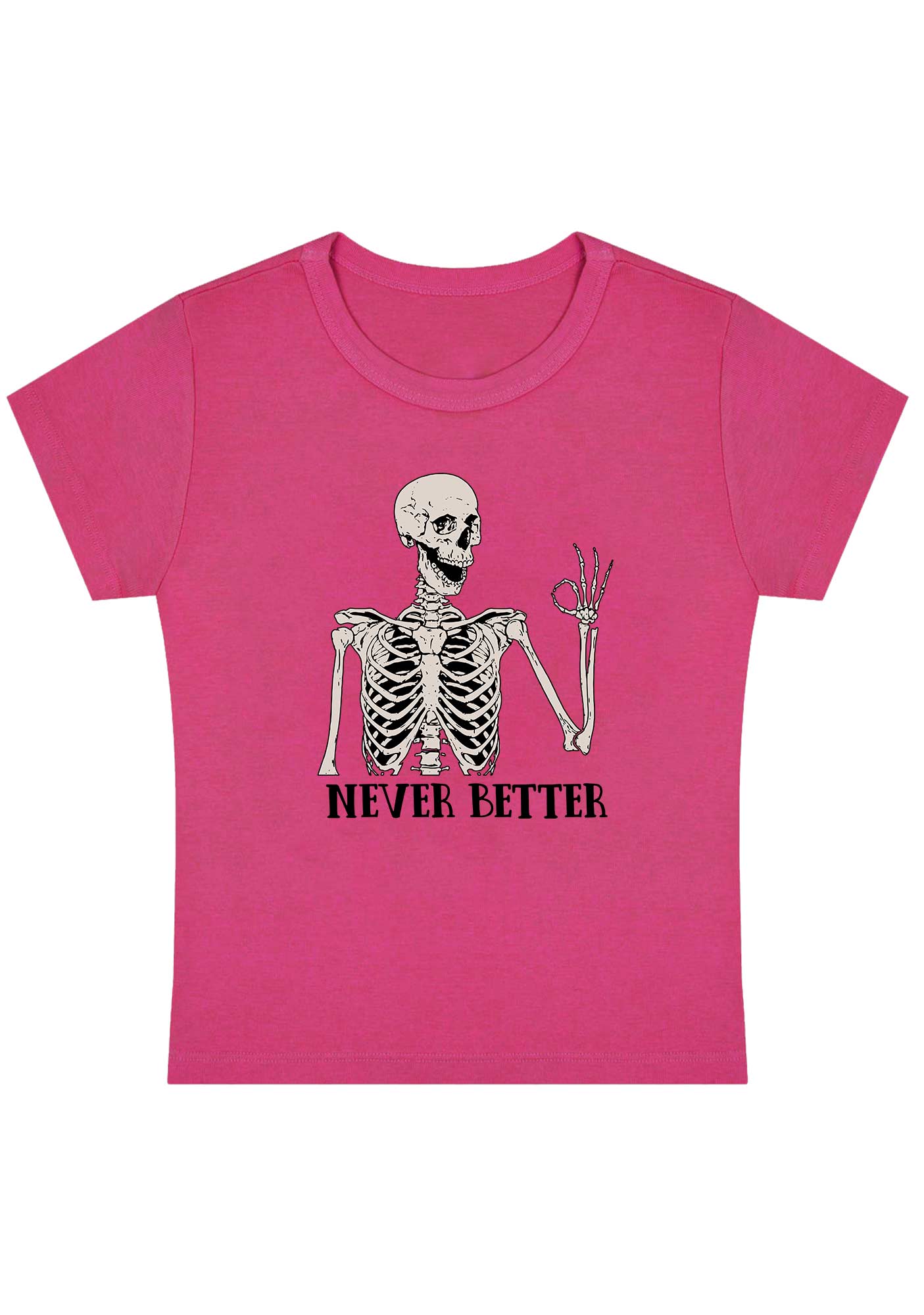 Halloween Skeletons Never Better Y2K Baby Tee