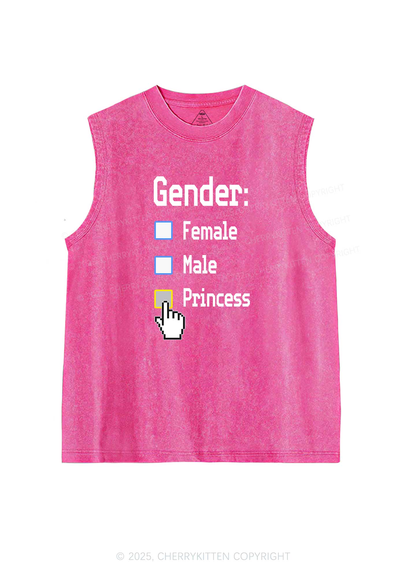 Gender Princess Pride Y2K Washed Muscle Tank Cherrykitten