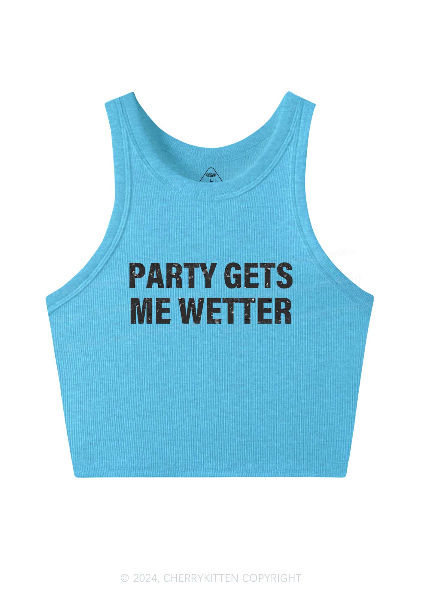 Party Gets Me Wetter Y2K Crop Tank Top Cherrykitten