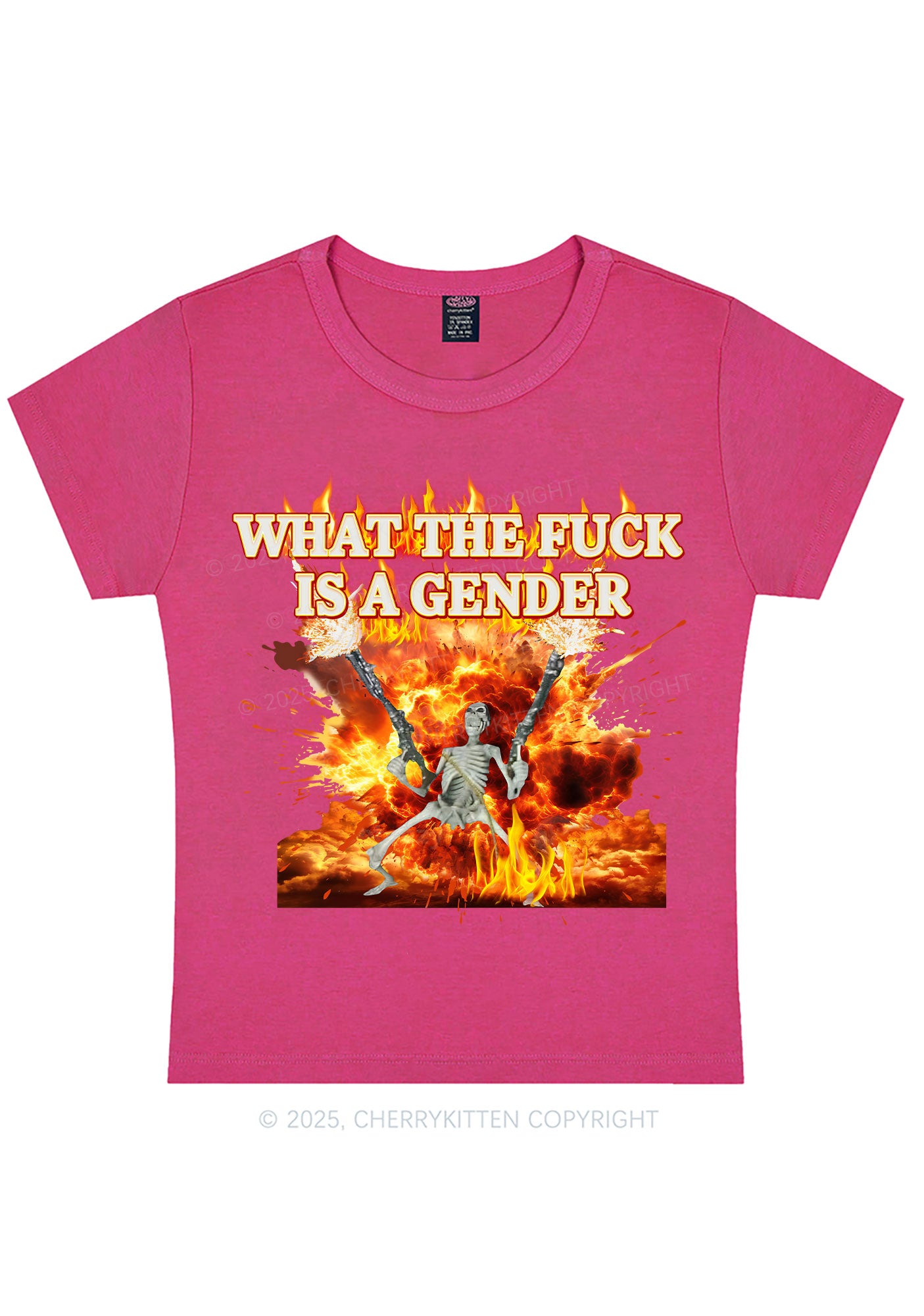 Skeleton Gender Y2K Baby Tee Cherrykitten