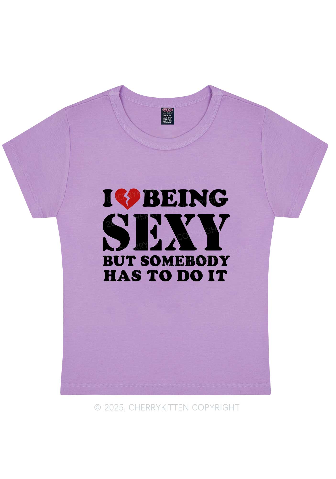 Being Sexy Tough Y2K Baby Tee Cherrykitten