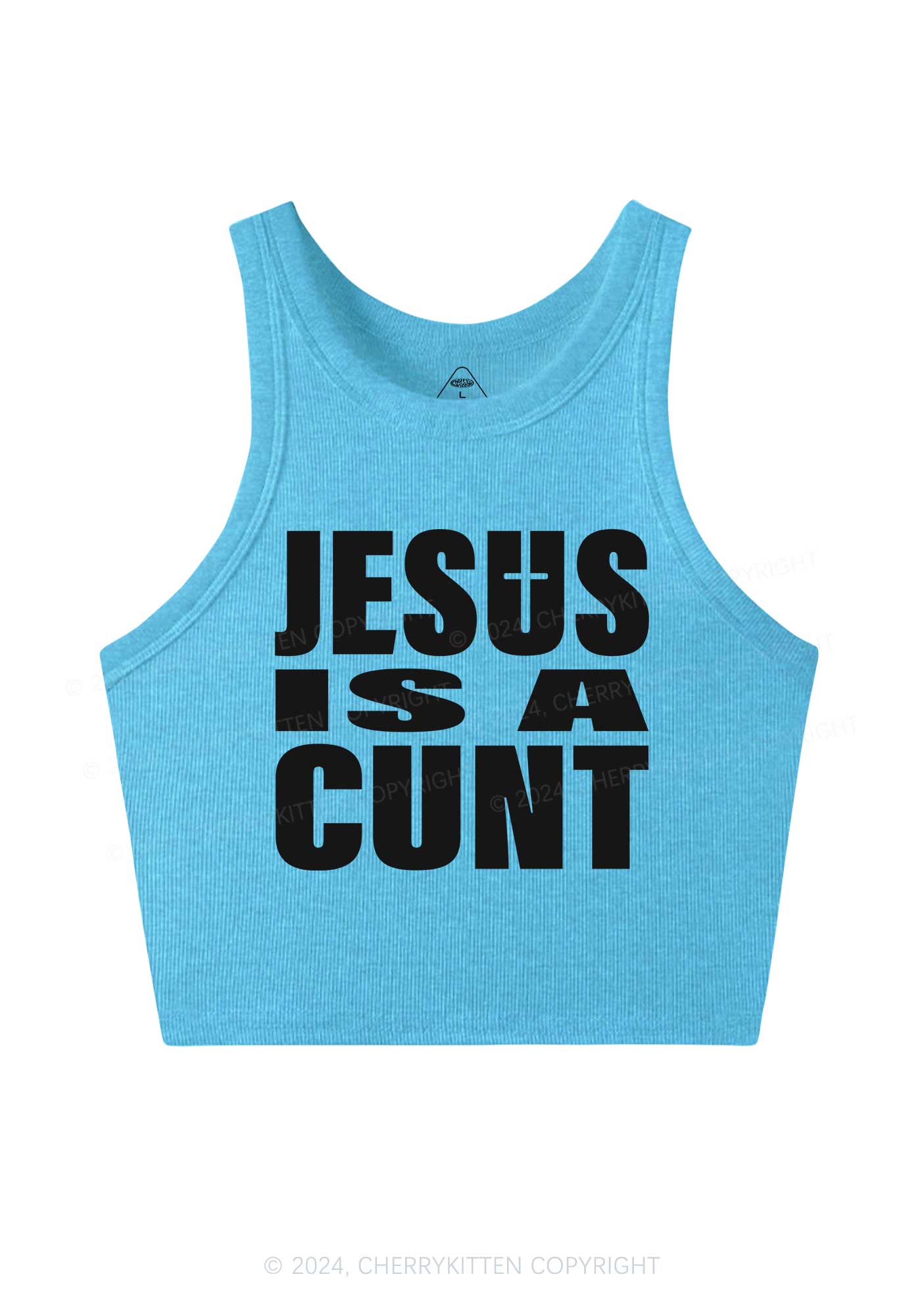 Jesus Is A Cxxt Y2K Crop Tank Top Cherrykitten