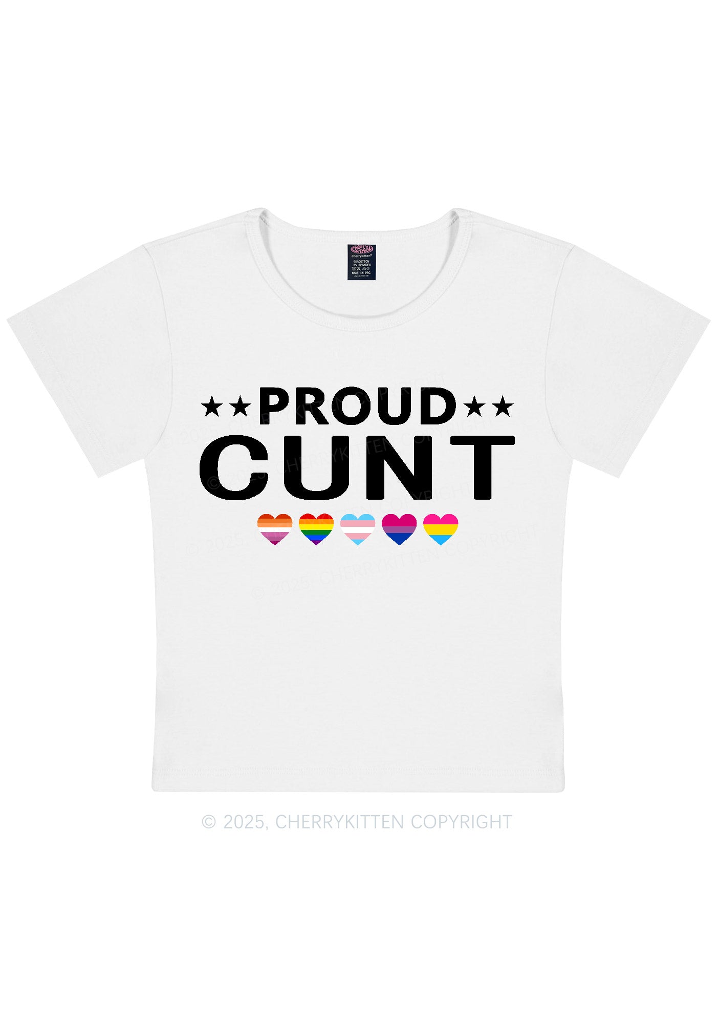 Proud Cxxt Pride Y2K Baby Tee Cherrykitten