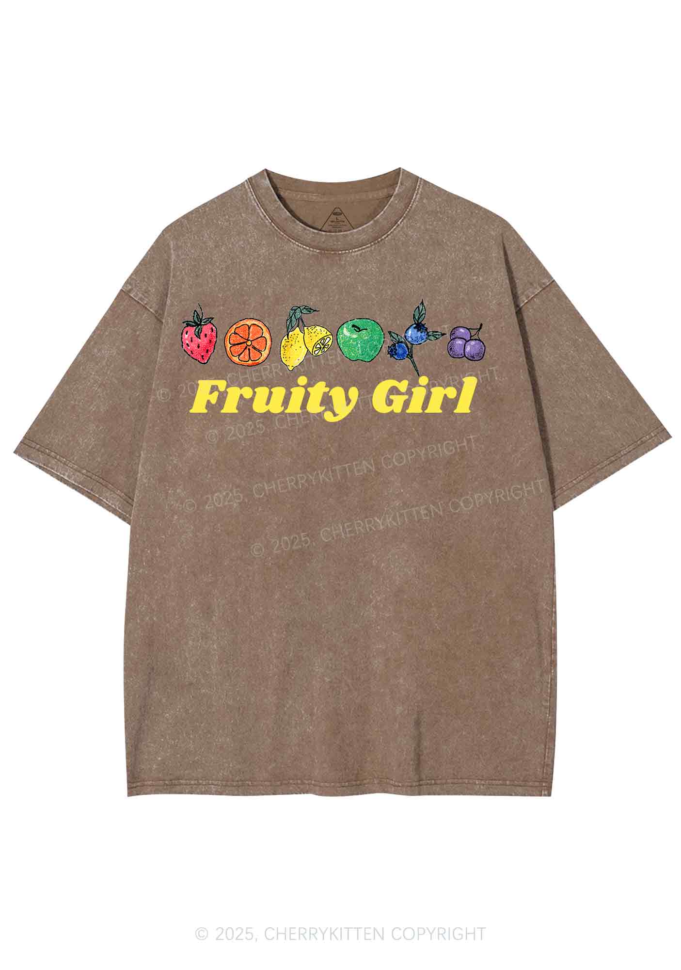 Fruity Girl Y2K Shirts Washed Tee Cherrykitten