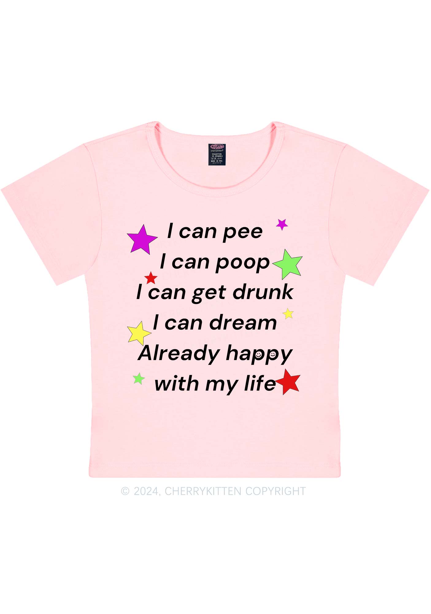 Already Happy Life Y2K Baby Tee Cherrykitten