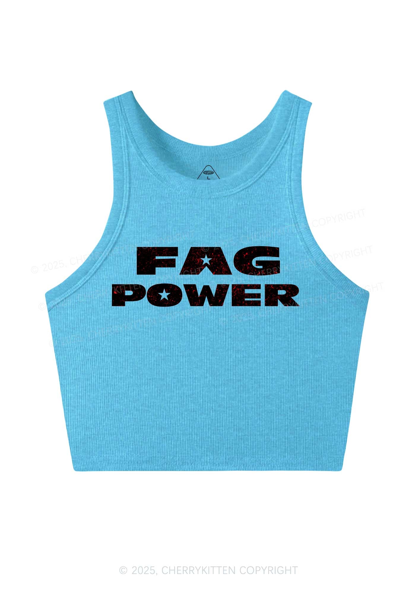 Fag Power Pride Y2K Crop Tank Top Cherrykitten