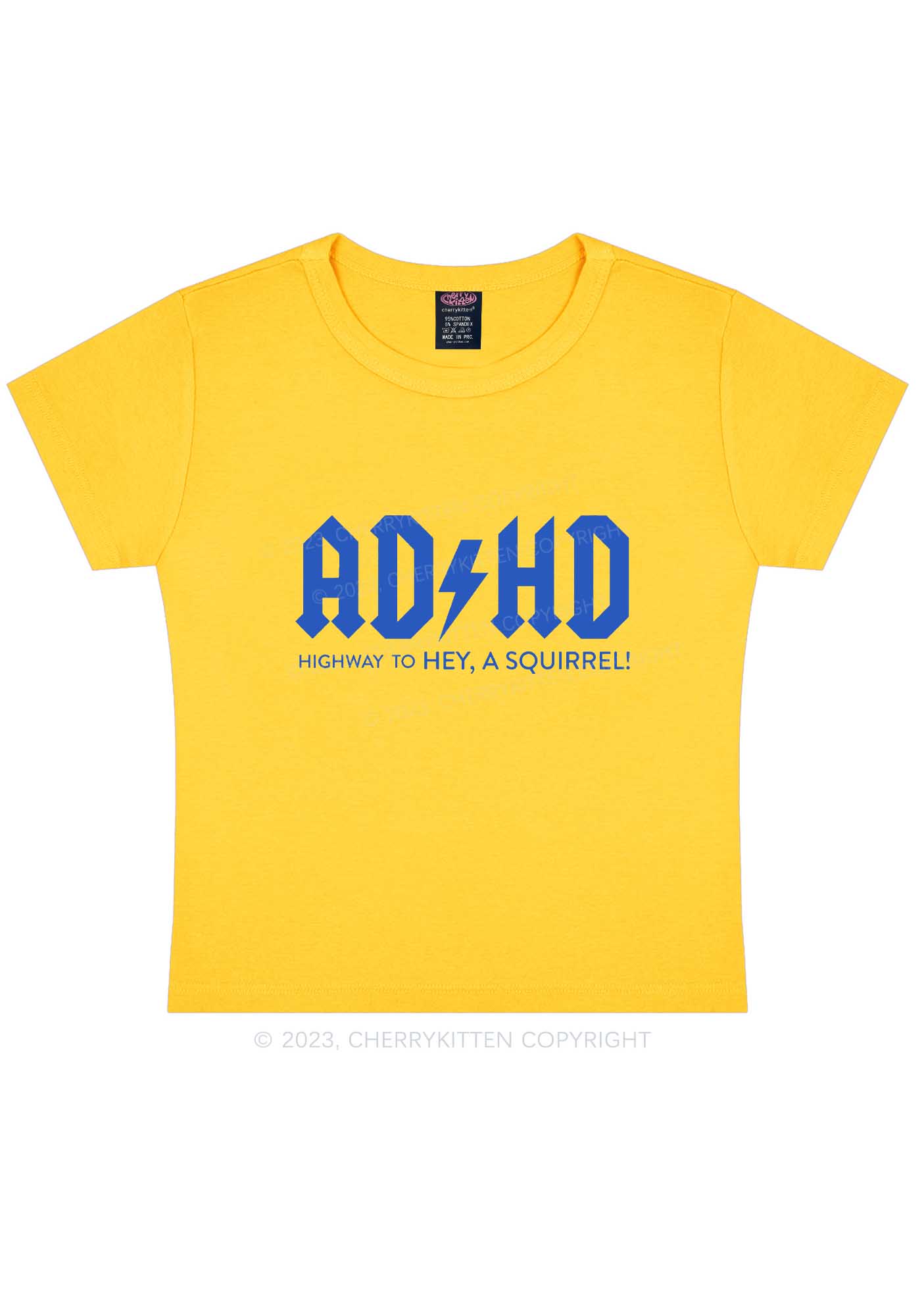 ADHD Hey A Squirrel Y2K Baby Tee Cherrykitten