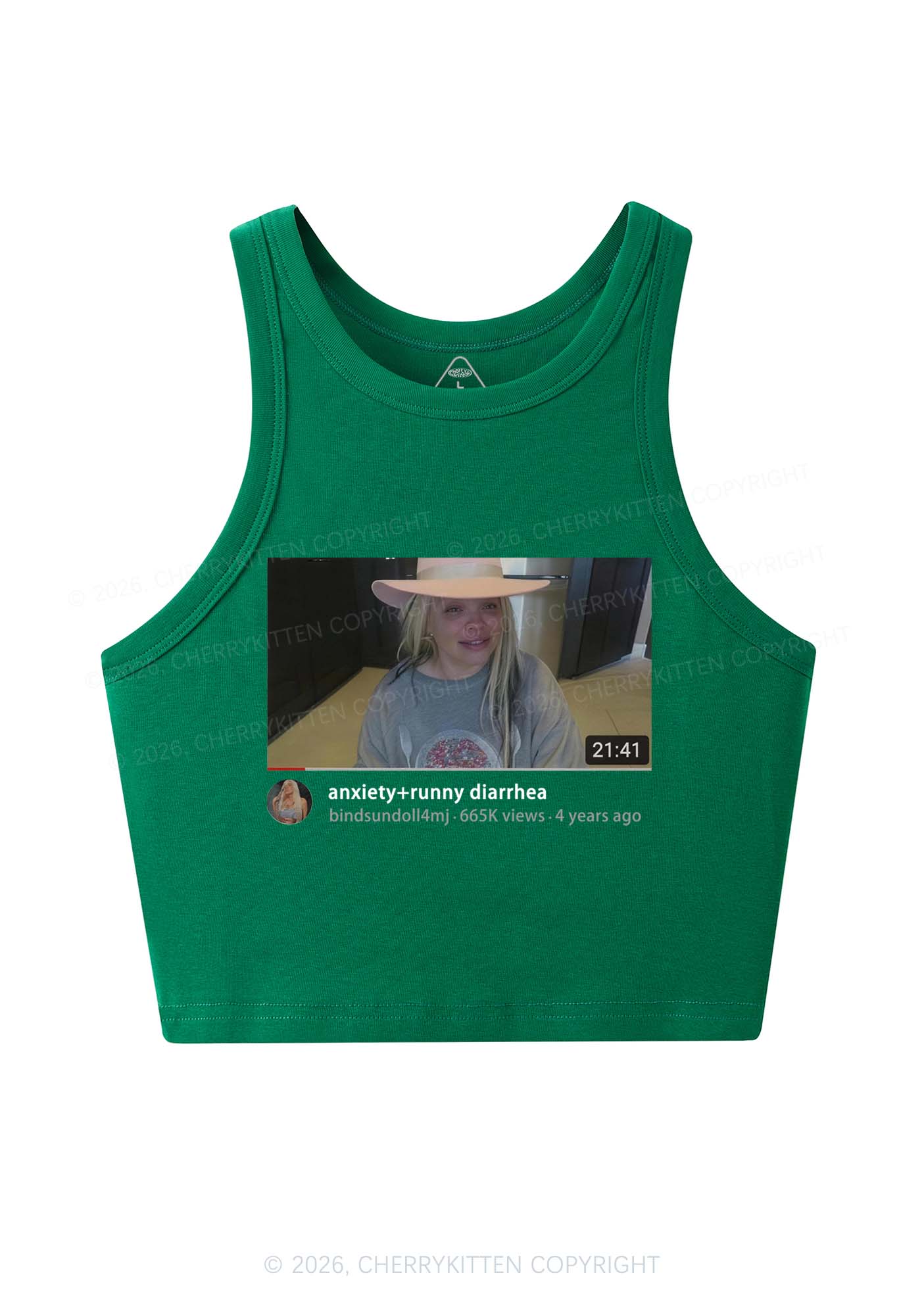 Anxiety Diarrhea Y2K Crop Tank Top Cherrykitten