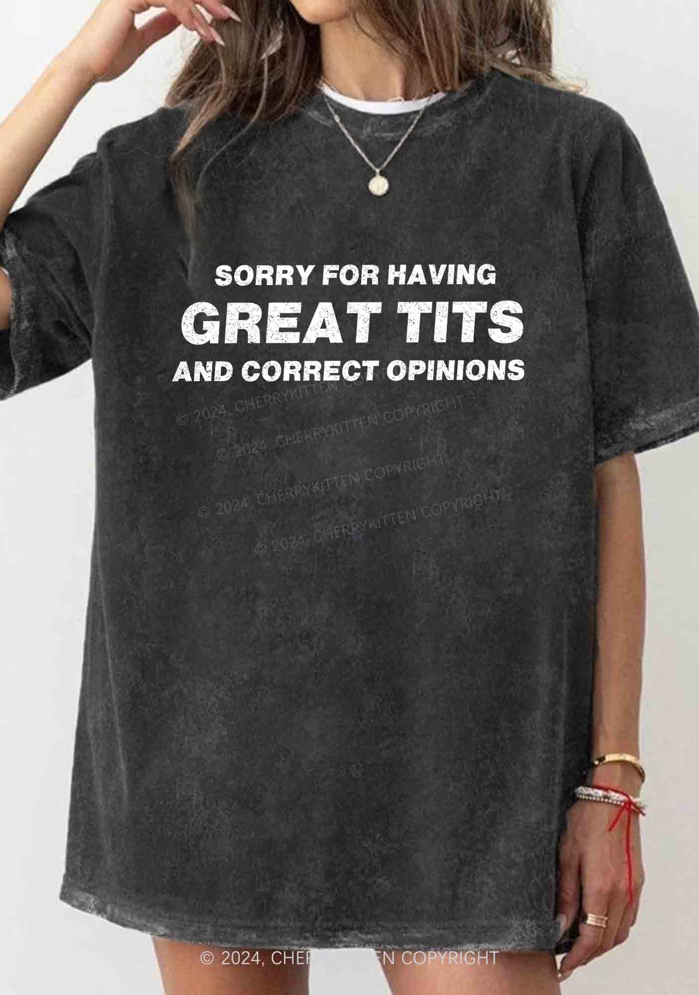 Sorry For Having Correct Opinions Y2K Washed Tee Cherrykitten