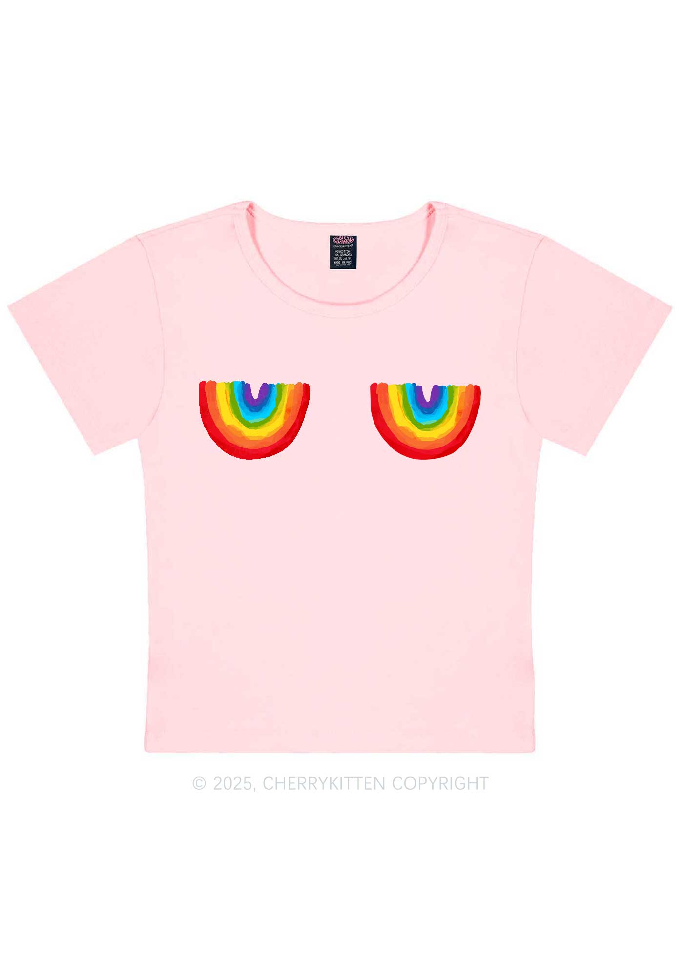 Rainbow Bxxb Y2K Baby Tee Cherrykitten