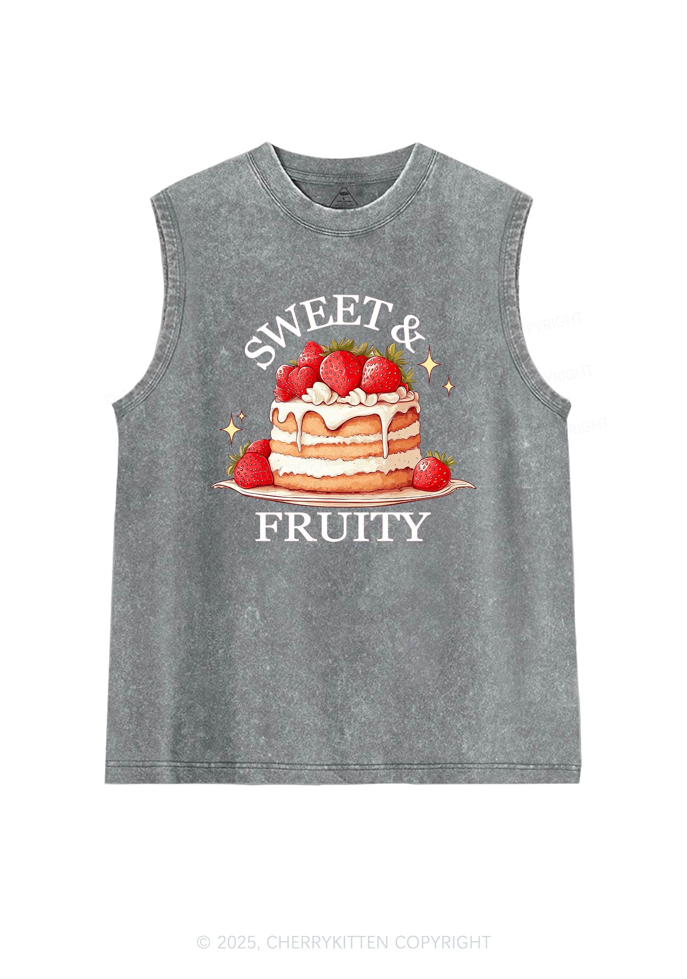 Sweet And Fruity Cake Pride Y2K Washed Muscle Tank Cherrykitten