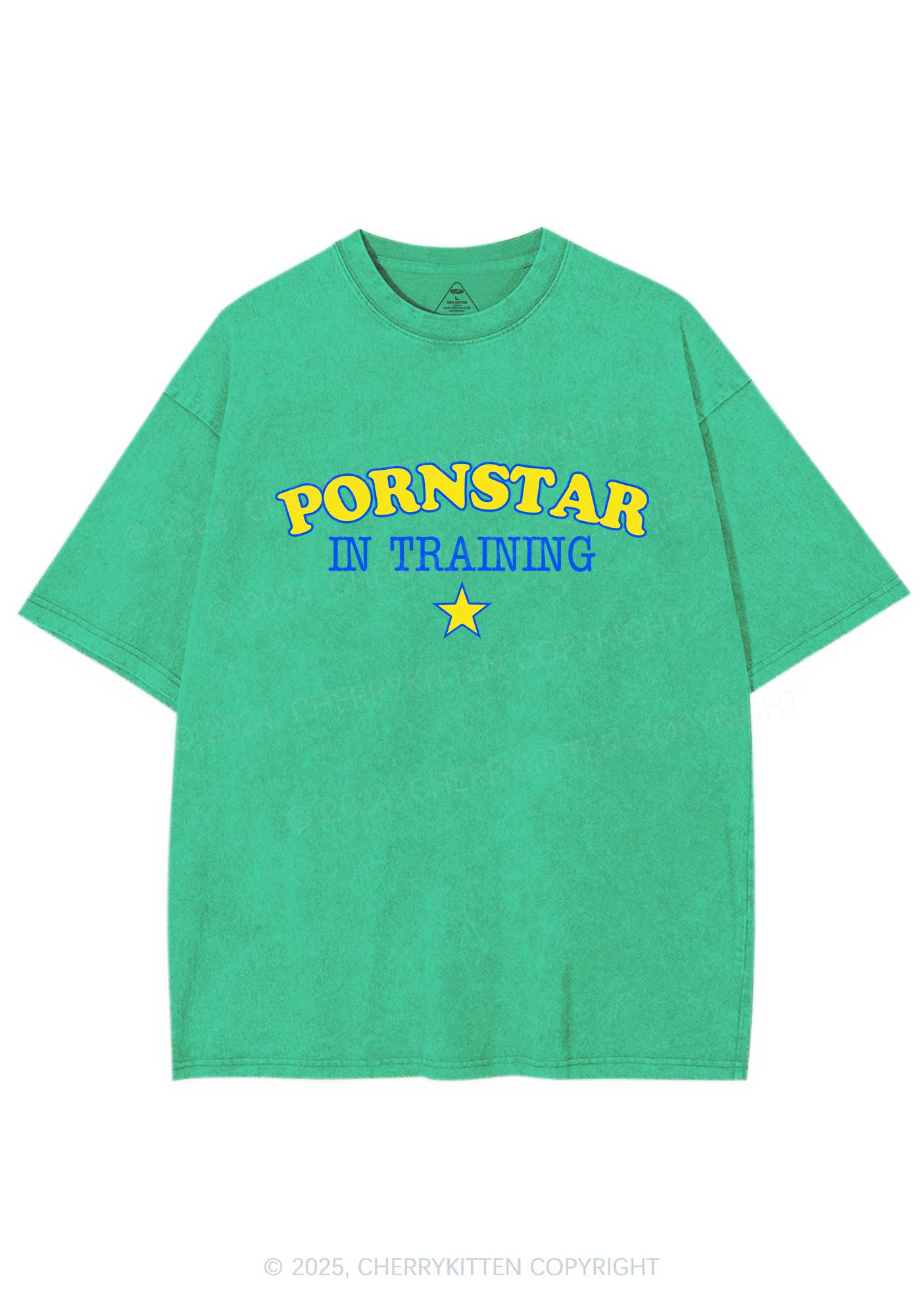 Pxrnstar In Training Y2K Shirts Washed Tee Cherrykitten