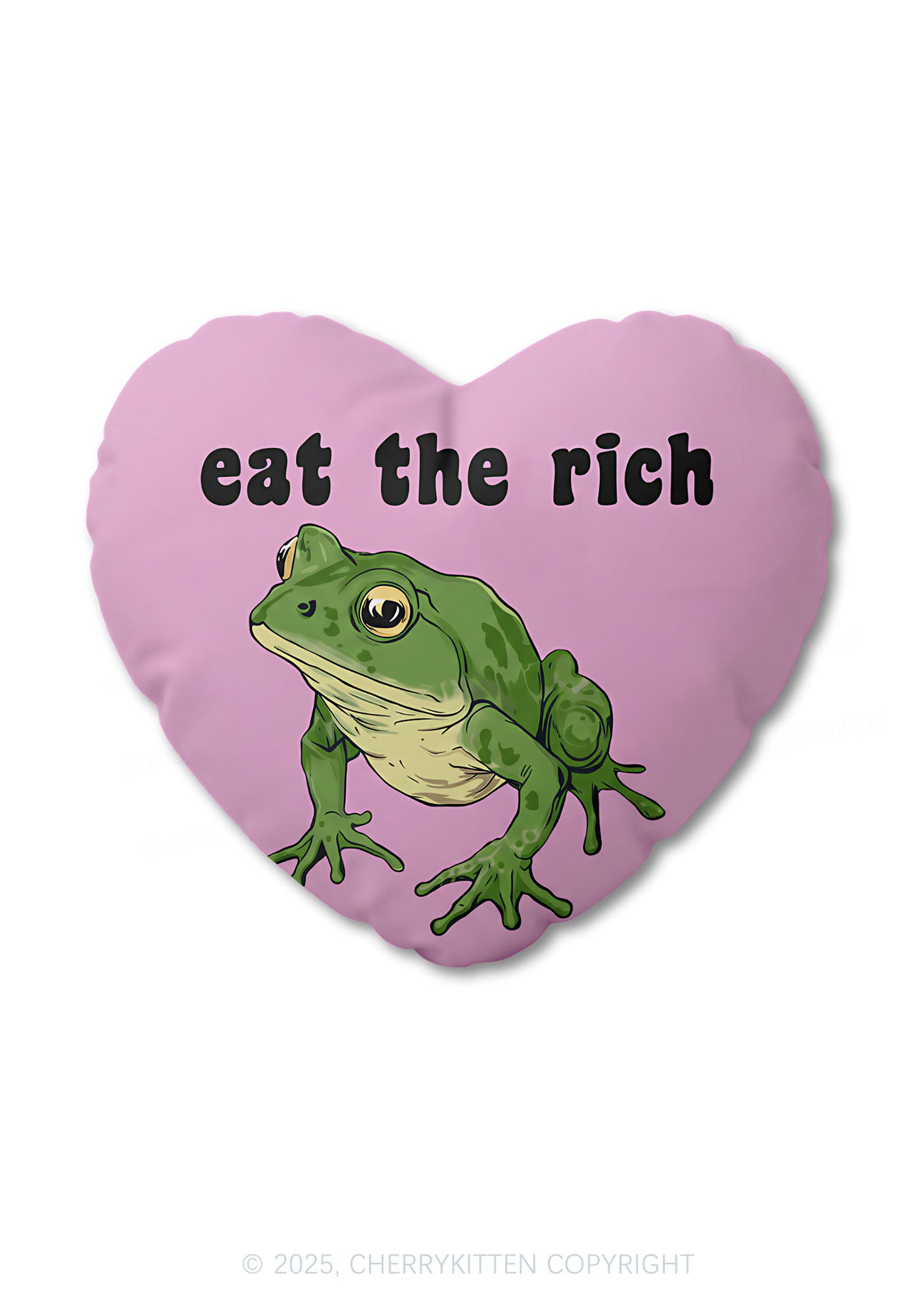 Eat The Rich Frog Y2K Ugly Pillow Cherrykitten
