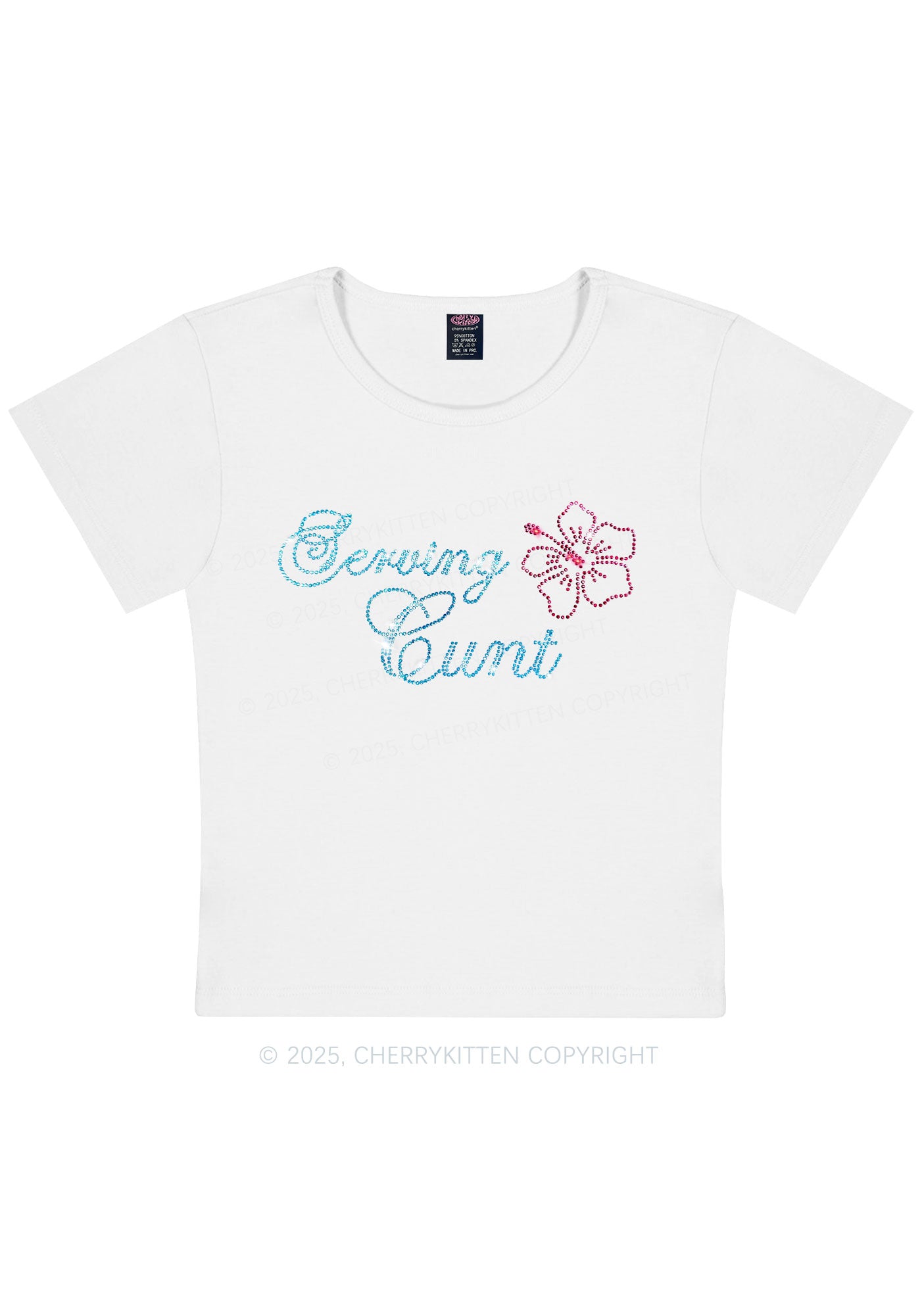 Rhinestone Serving Cxxt Y2K Baby Tee Cherrykitten