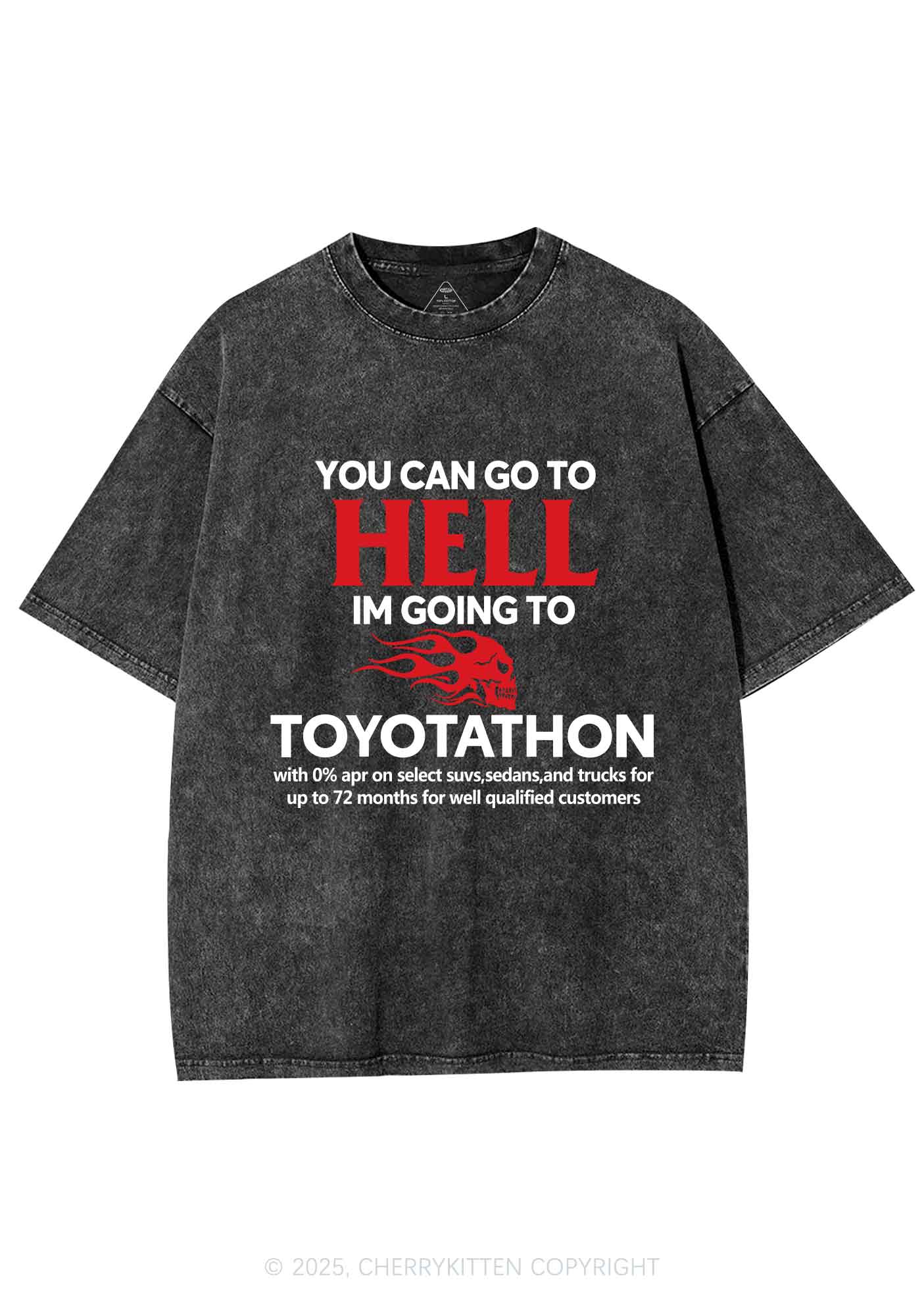 You Can Go Hell Y2K Shirts Washed Tee Cherrykitten