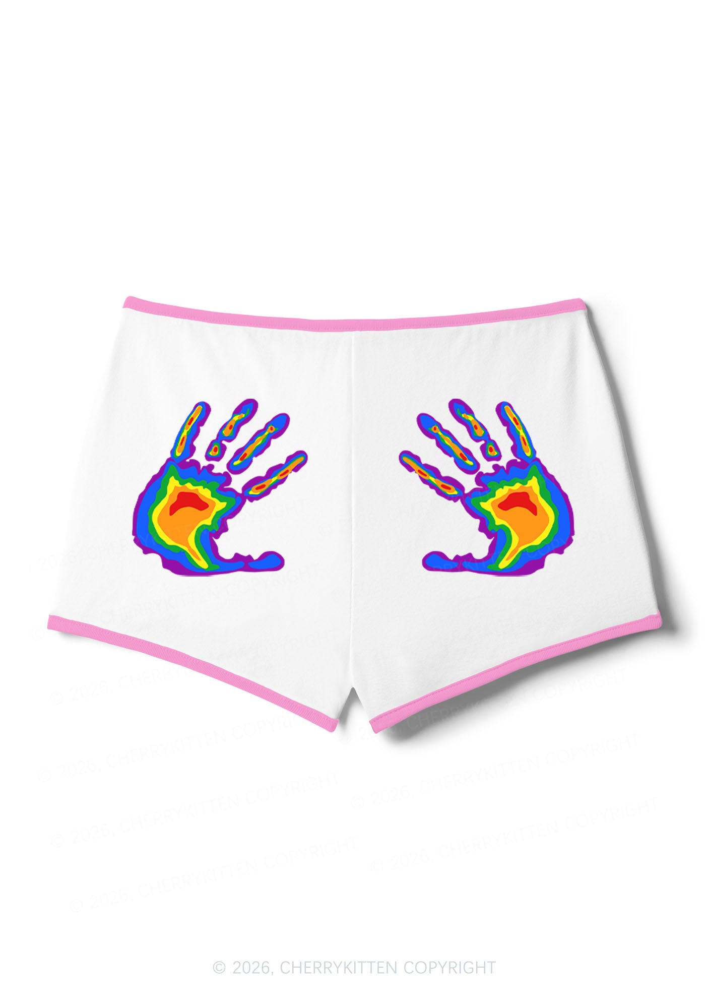 Pride Thermal Hands Y2K Booty Shorts Cherrykitten