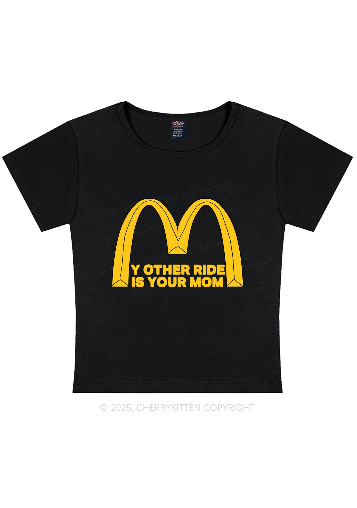 Ride Your Mom Y2K Baby Tee Cherrykitten
