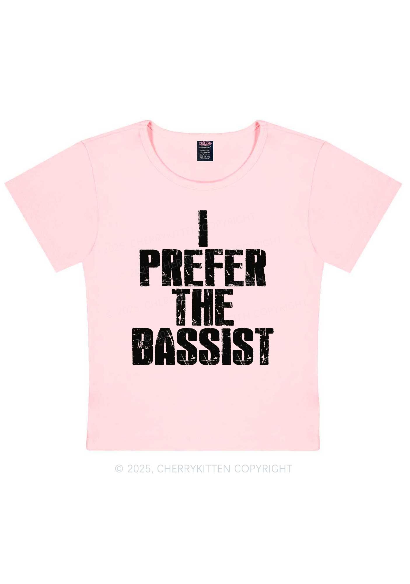 I Prefer The Bassist Y2K Baby Tee Cherrykitten