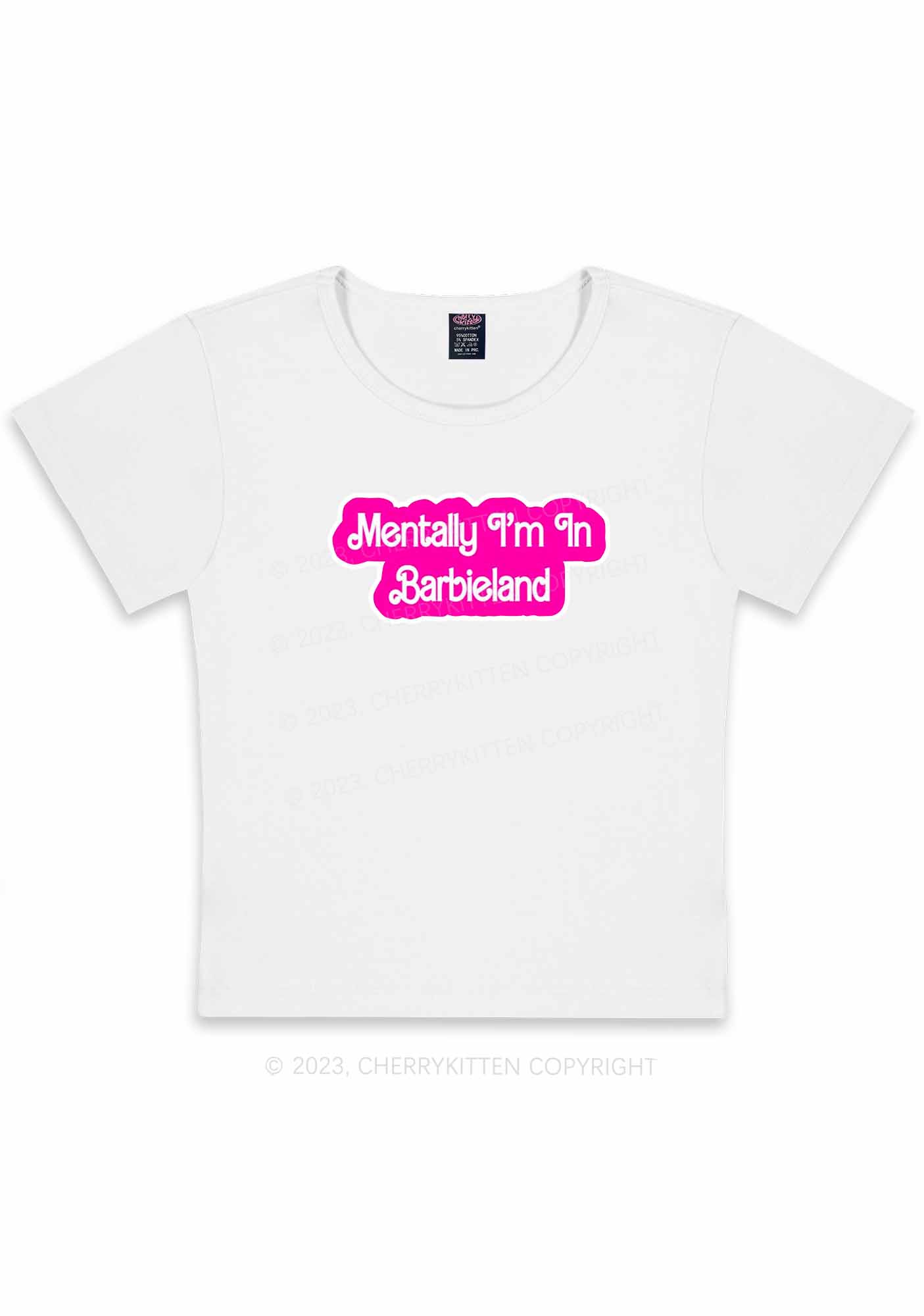 Curvy Mentally I'm In Y2K Baby Tee Cherrykitten