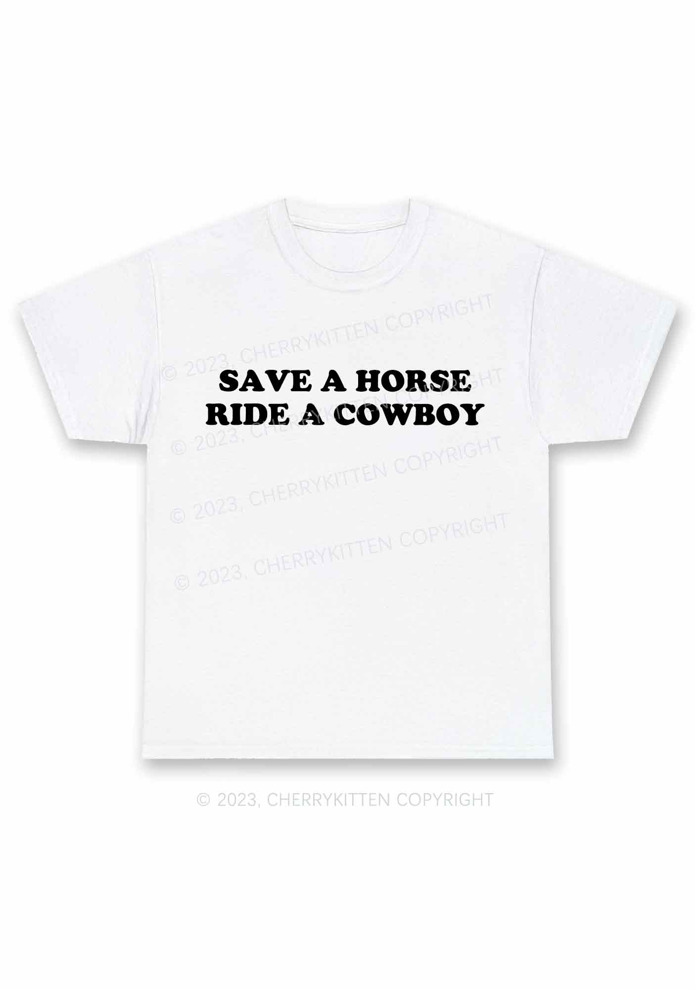 Save A Horse Ride A Cowboy Y2K Chunky Shirt Cherrykitten
