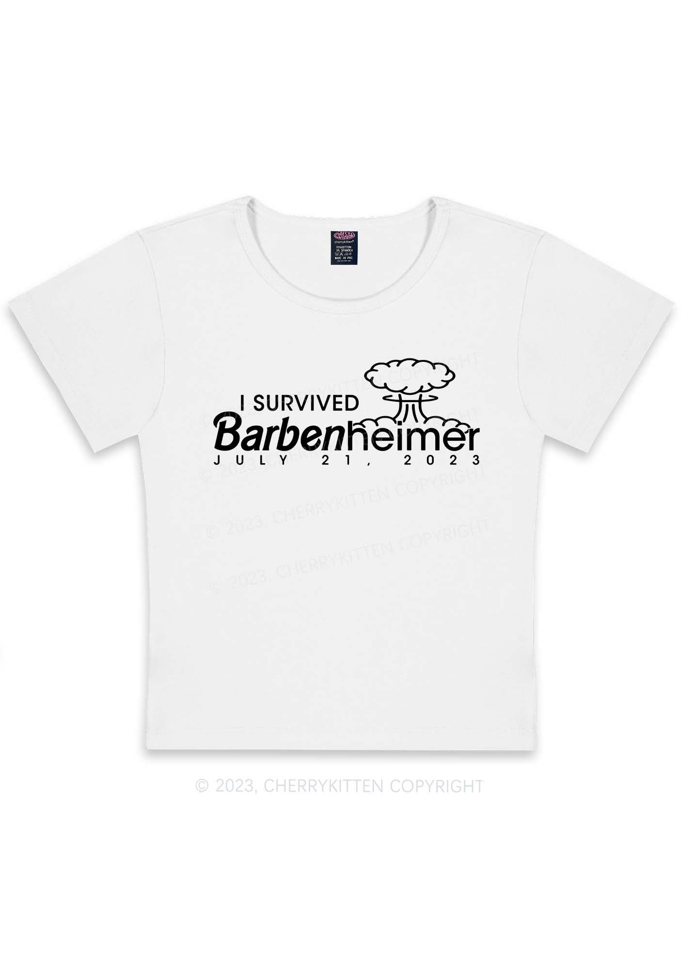 Curvy I Survived Barbenheimer Y2K Baby Tee Cherrykitten