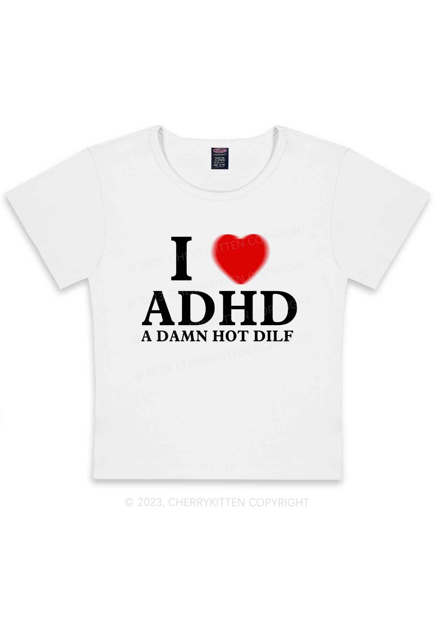 Curvy I Love ADHD Y2K Baby Tee Cherrykitten