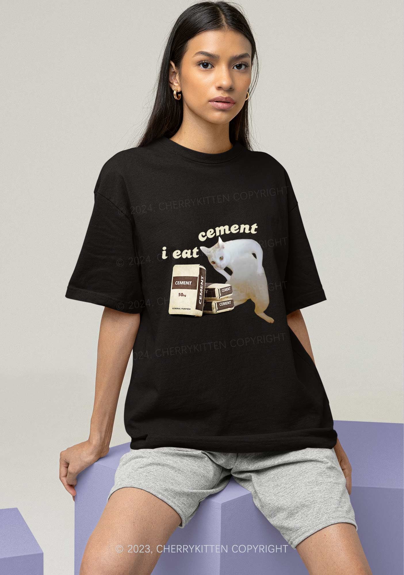 I Eat Cement Y2K Chunky Shirt Cherrykitten