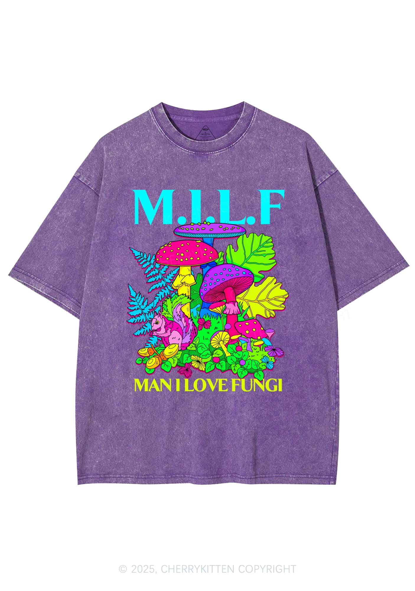 Man I Love Fungi Y2K Shirts Washed Tee Cherrykitten