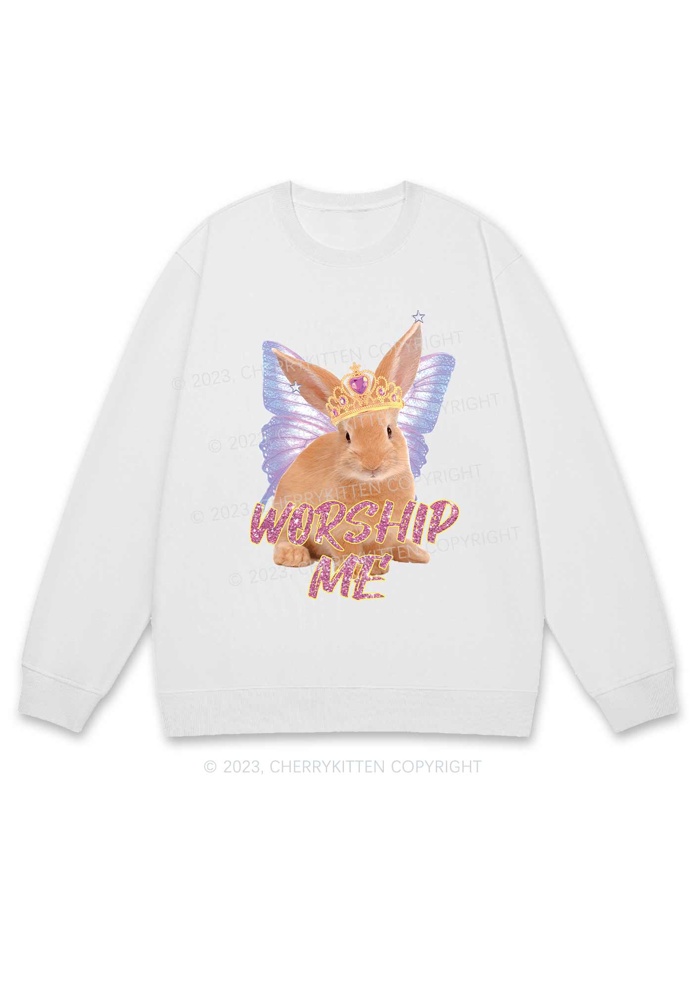Worship Me Y2K Sweatshirt Cherrykitten