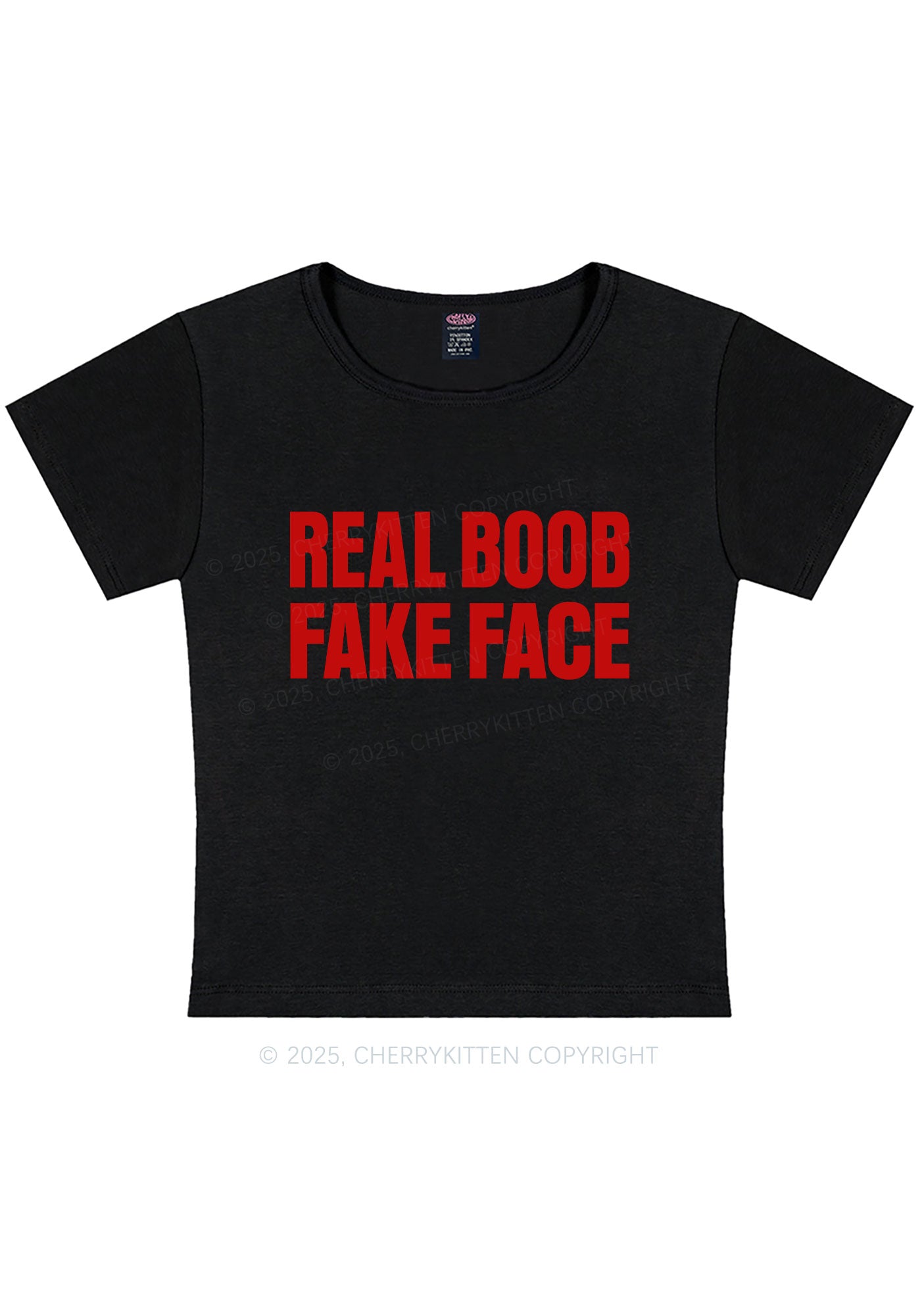 Fake Face Real Bxxb Y2K Baby Tee Cherrykitten