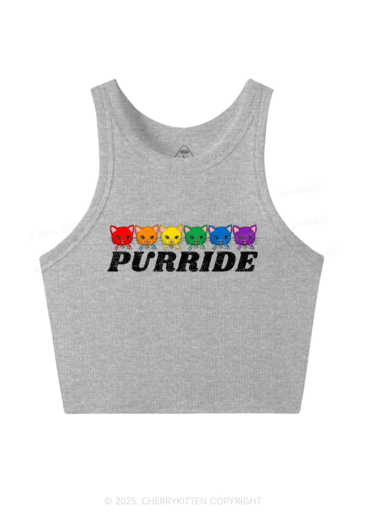 Purride Cat Pride Y2K Crop Tank Top Cherrykitten