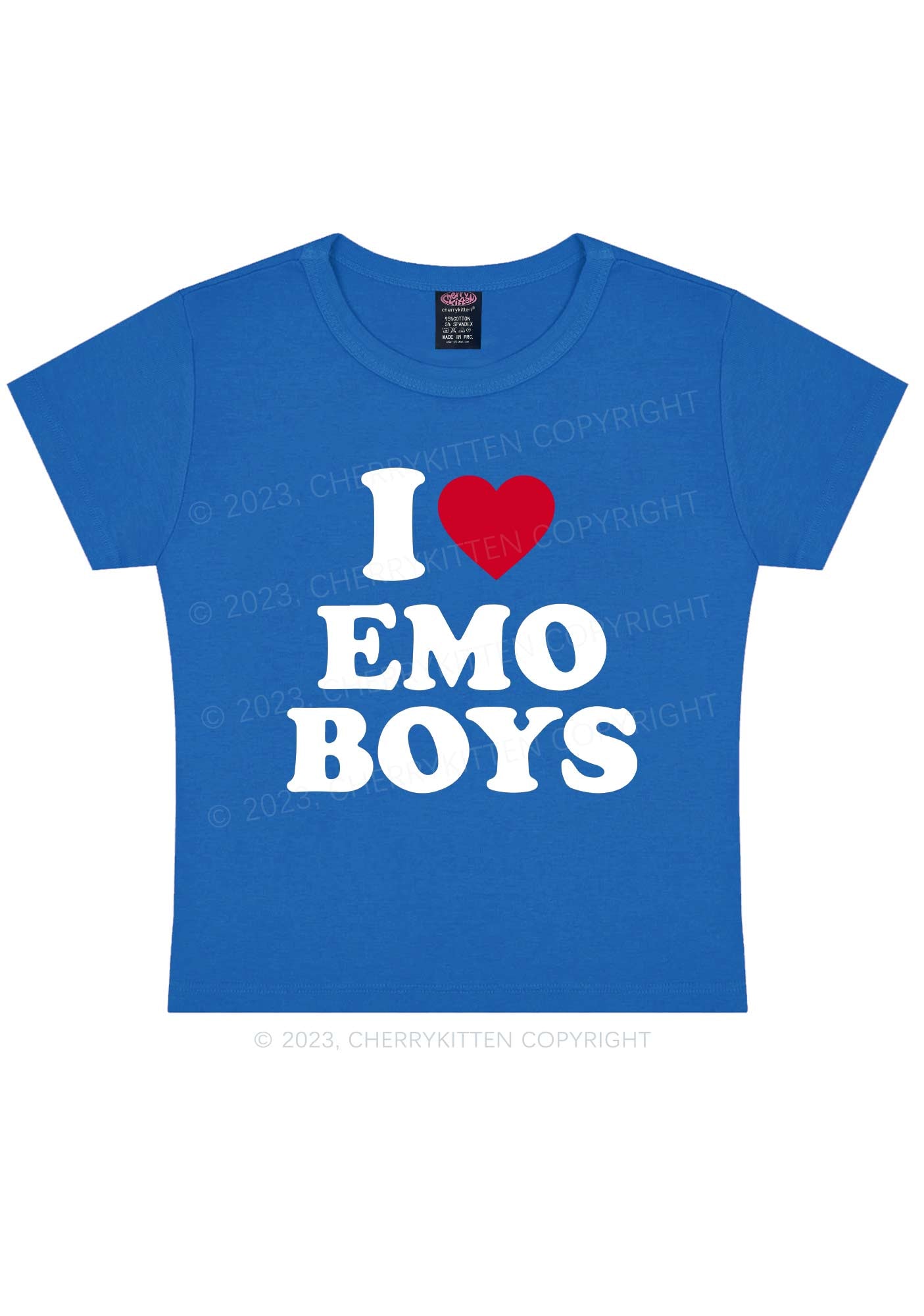 I Love Emo Boys Y2k Baby Tee