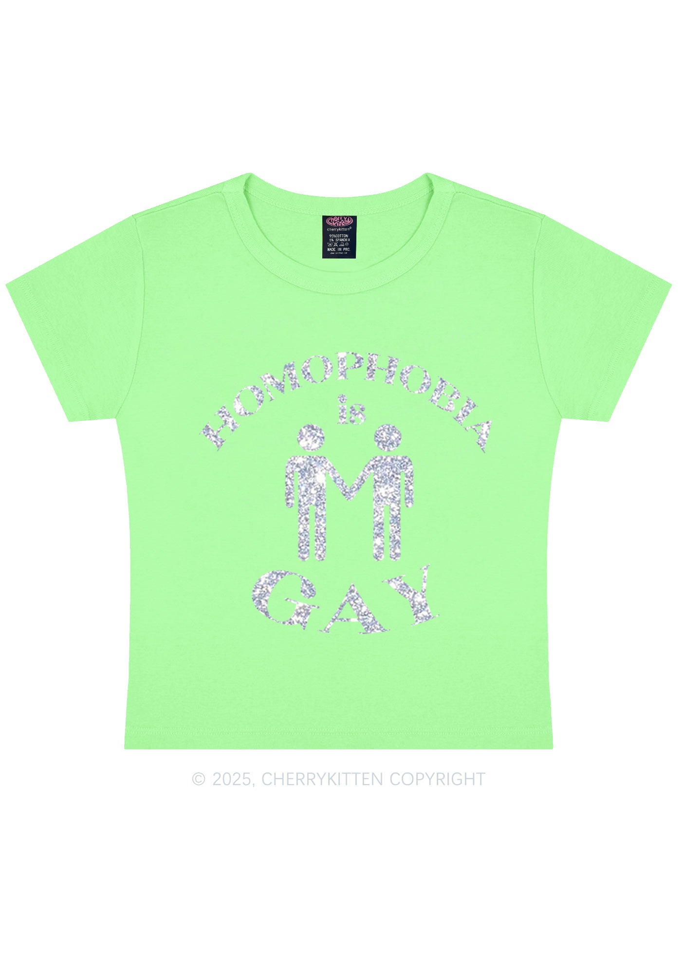 Glitter Homophobia Is Gay Pride Y2K Baby Tee Cherrykitten