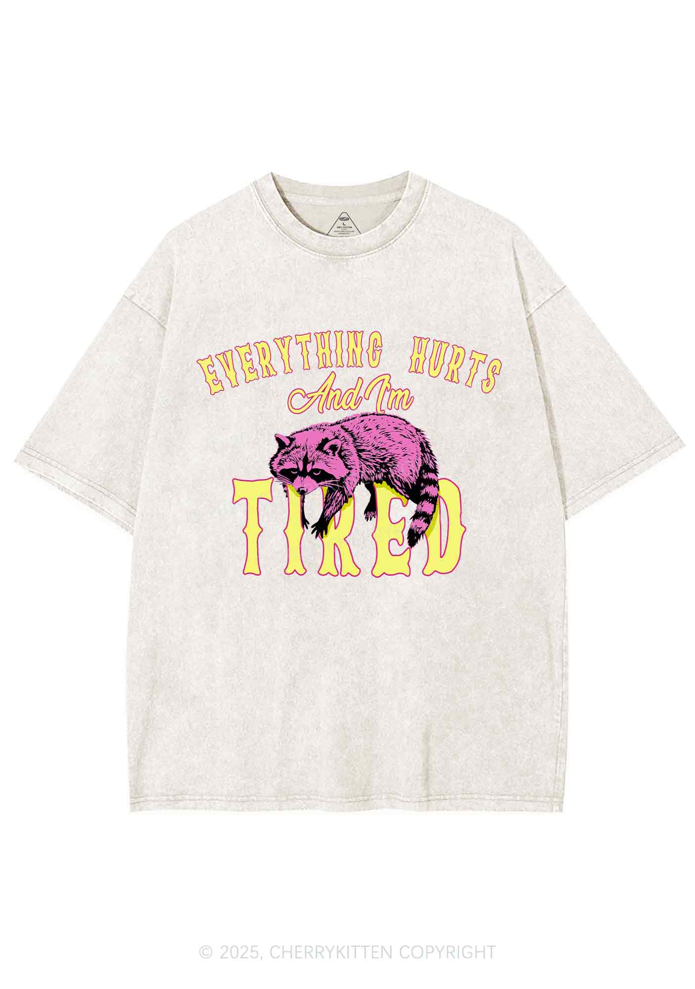 I Am Tried Y2K Shirts Washed Tee Cherrykitten