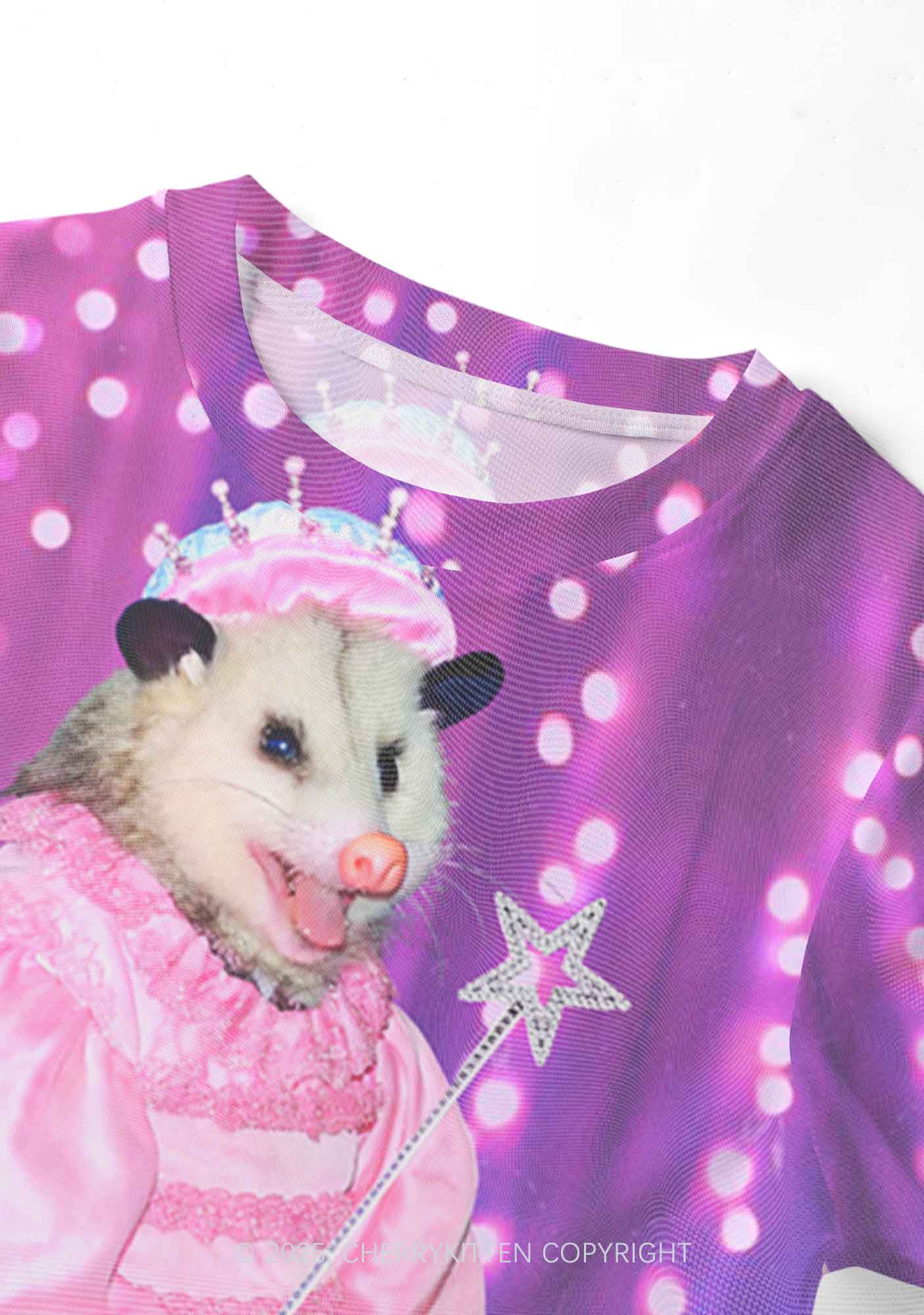 Magic Pink Ratz Y2K Mesh Crop Top Cherrykitten