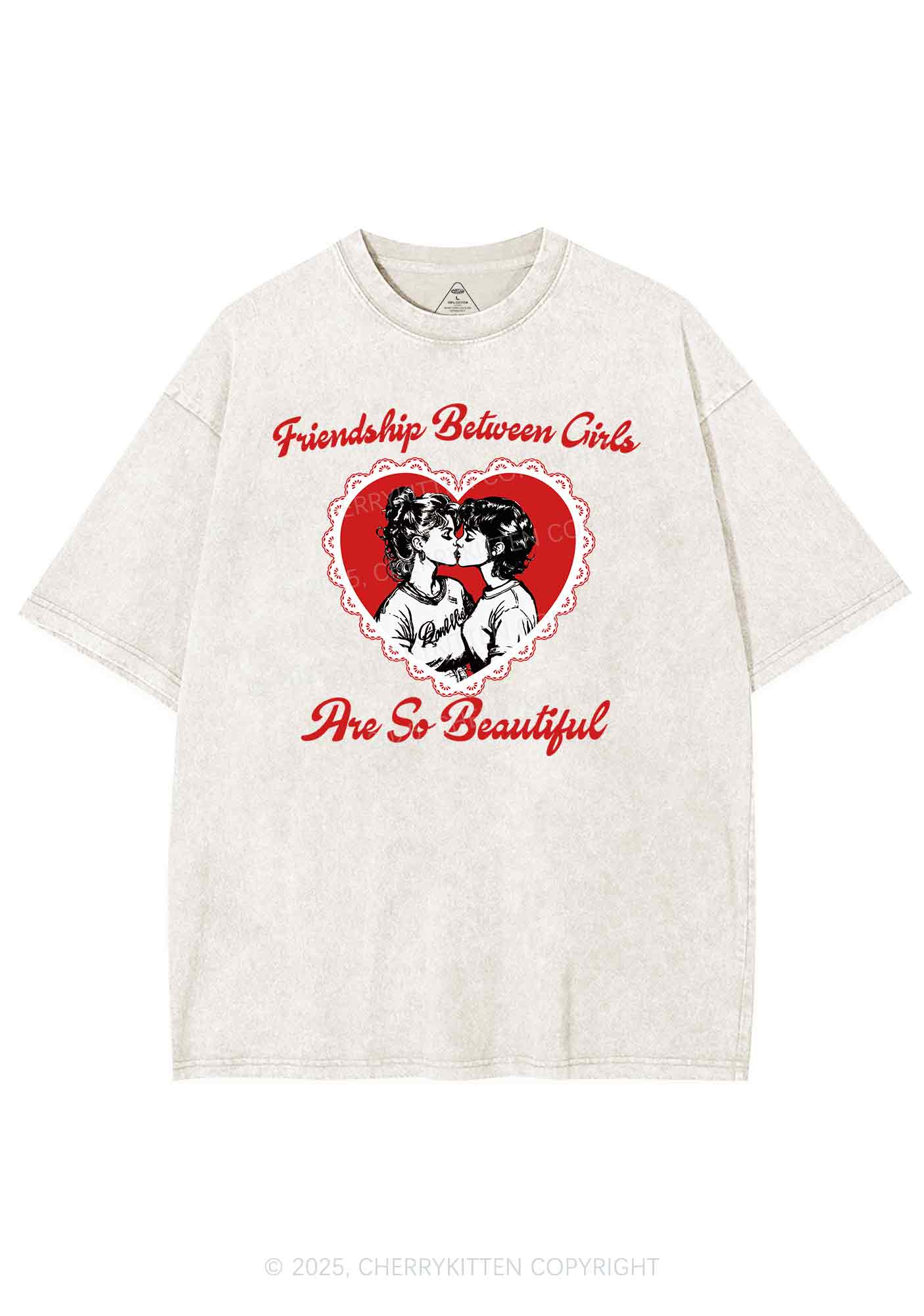Friendship Between Girls Pride Y2K Shirts Washed Tee Cherrykitten