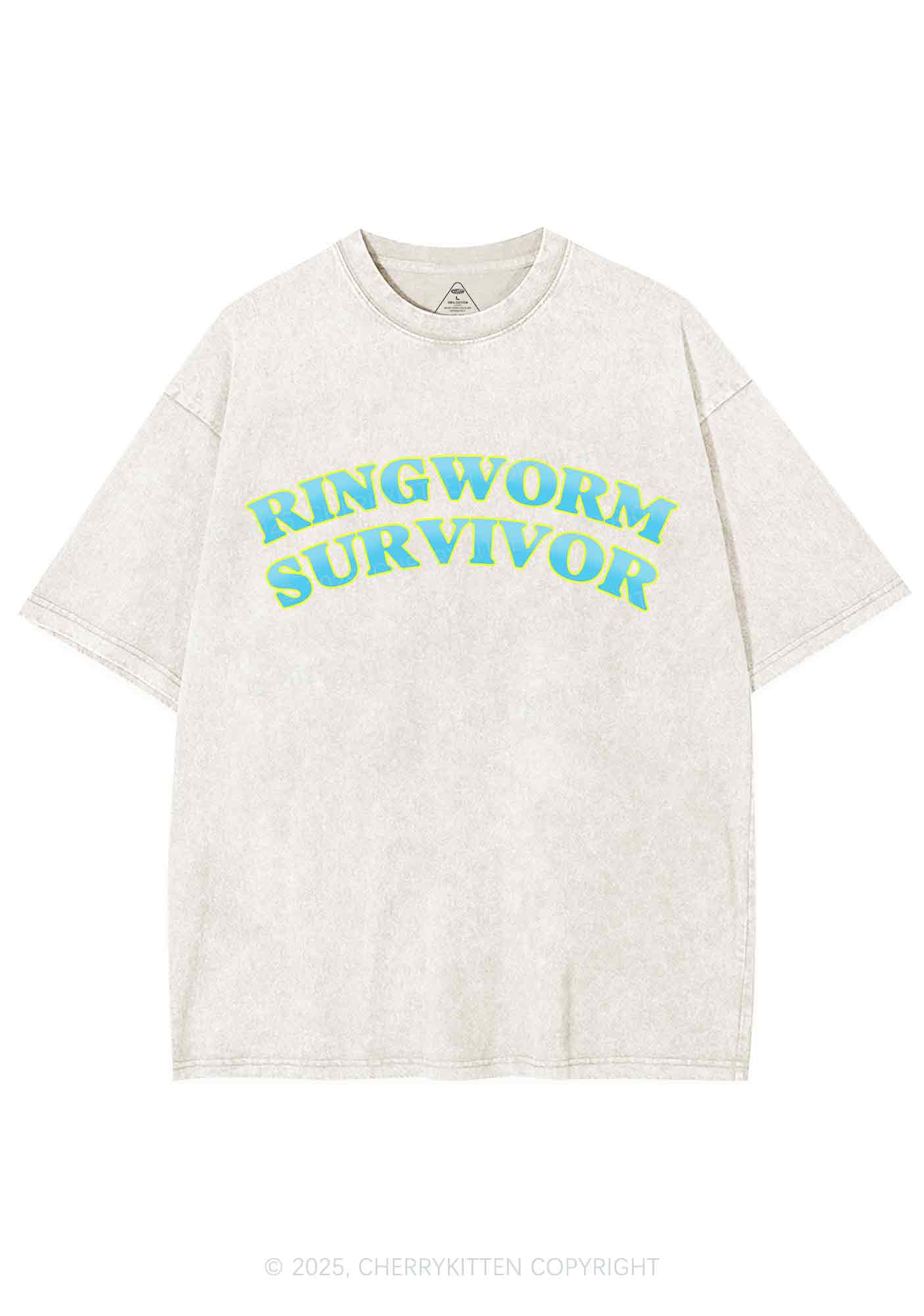 Ringworm Survivor Y2K Shirts Washed Tee Cherrykitten